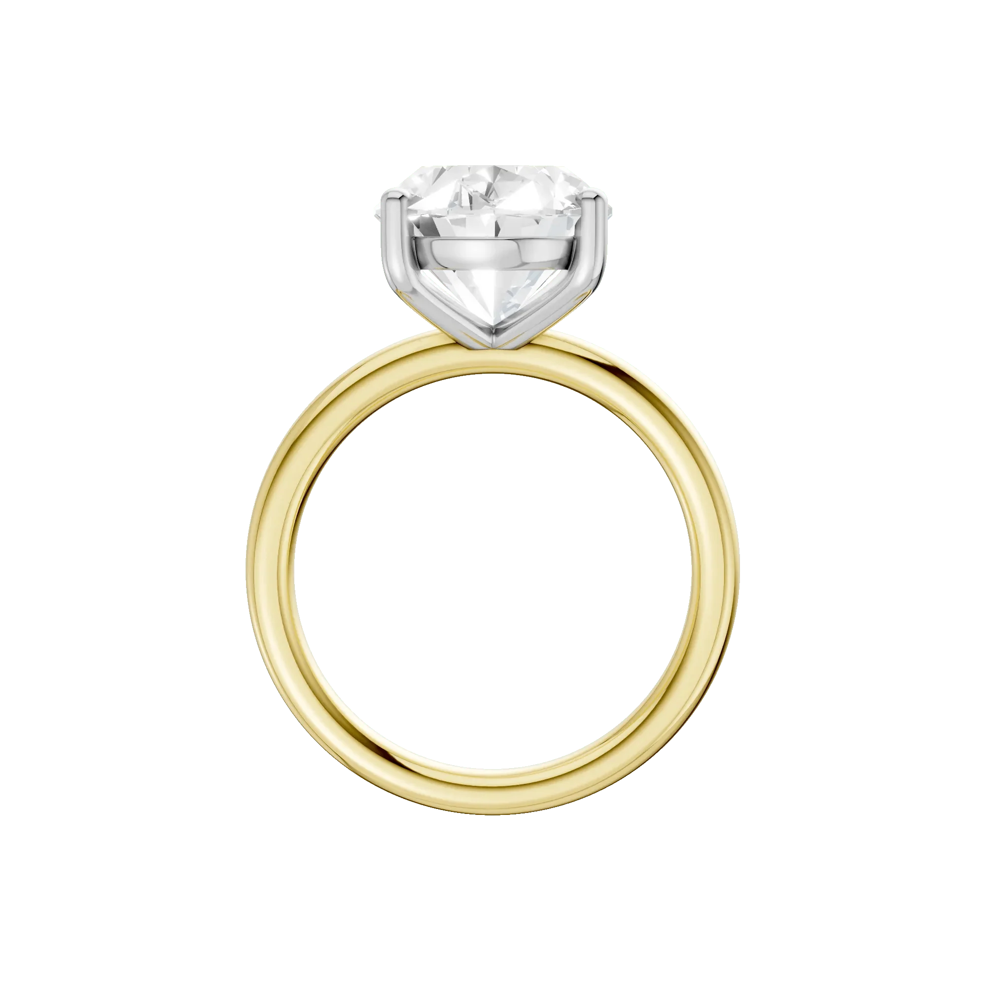 5 CT. Tw. Lab Grown Diamond Oval Solitaire Engagement Ring 14K Yellow & White Gold Size 8.5 2mm - Image 3