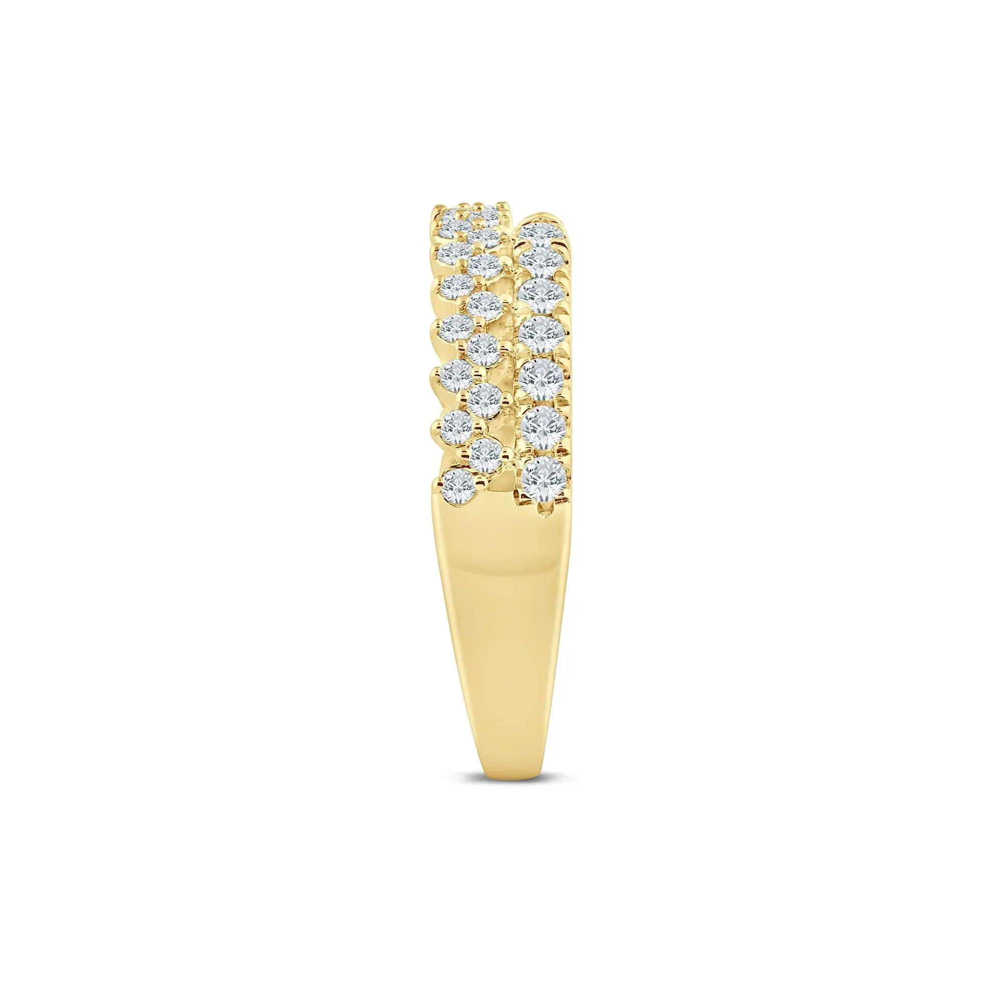 1/2 CT. Tw) Lab Grown Diamond Open Band Ring 14K Yellow Gold ( Size 6 2mm - Image 3
