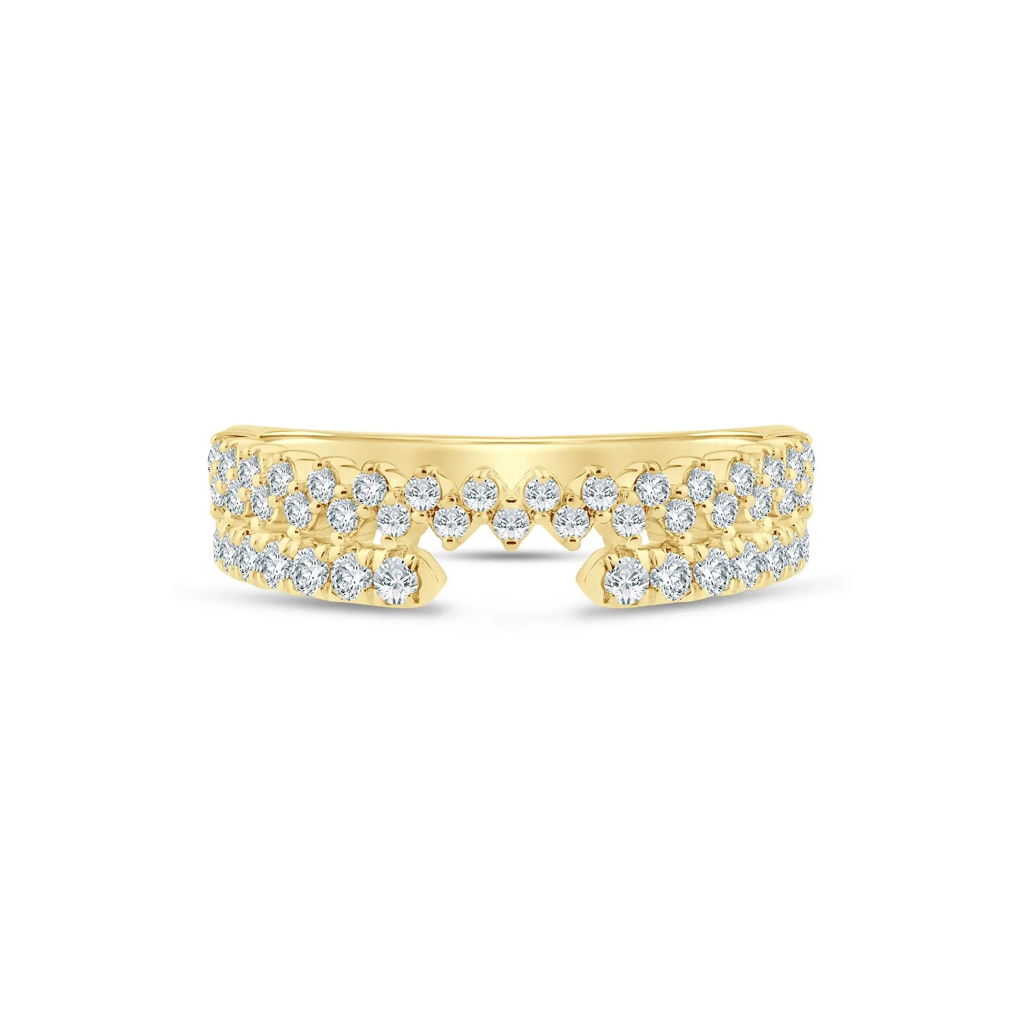1/2 CT. Tw) Lab Grown Diamond Open Band Ring 14K Yellow Gold ( Size 8 2mm