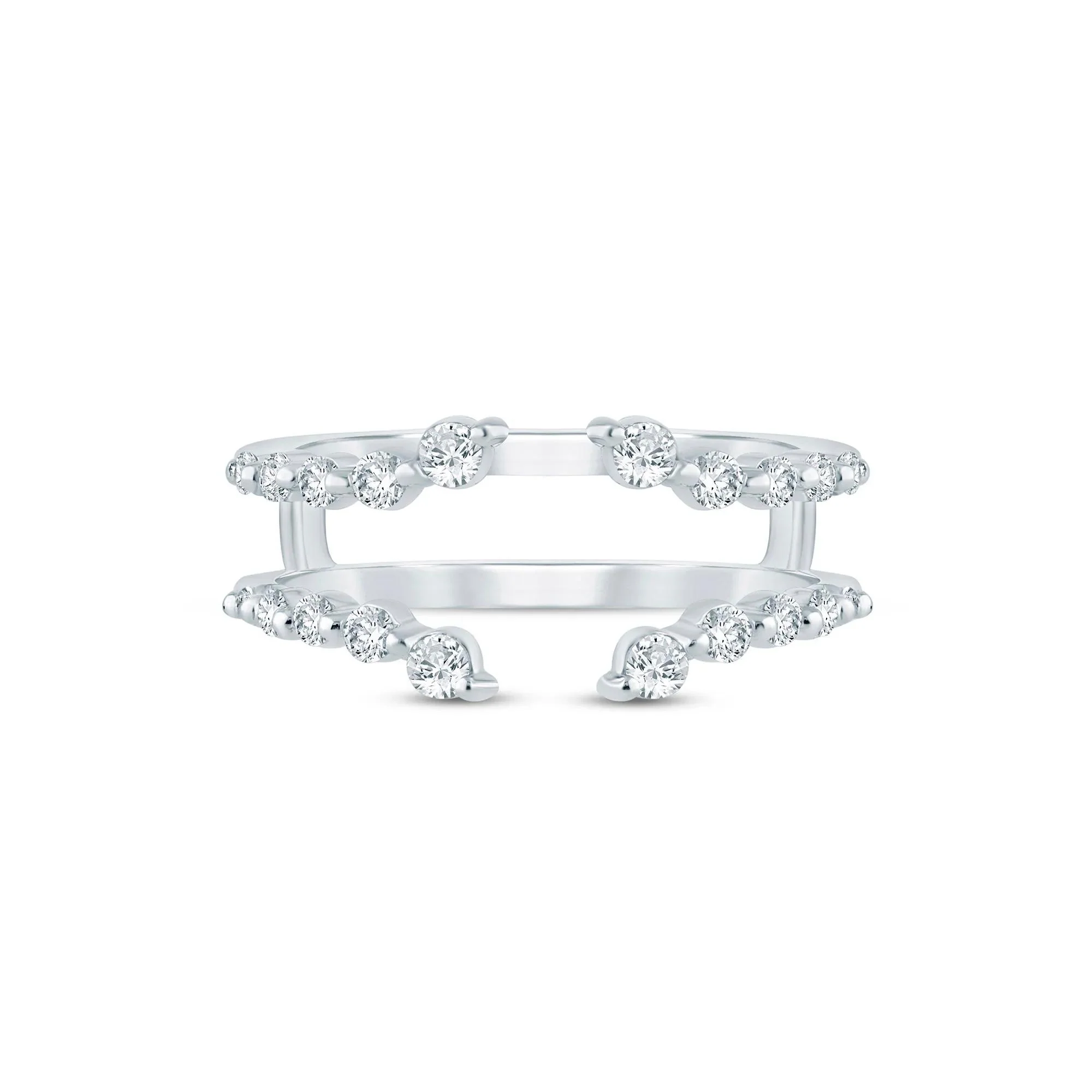 3/8 CT. Tw. Lab Grown Diamond Open Ring Insert 14K White Gold Size 5.5 1.5mm