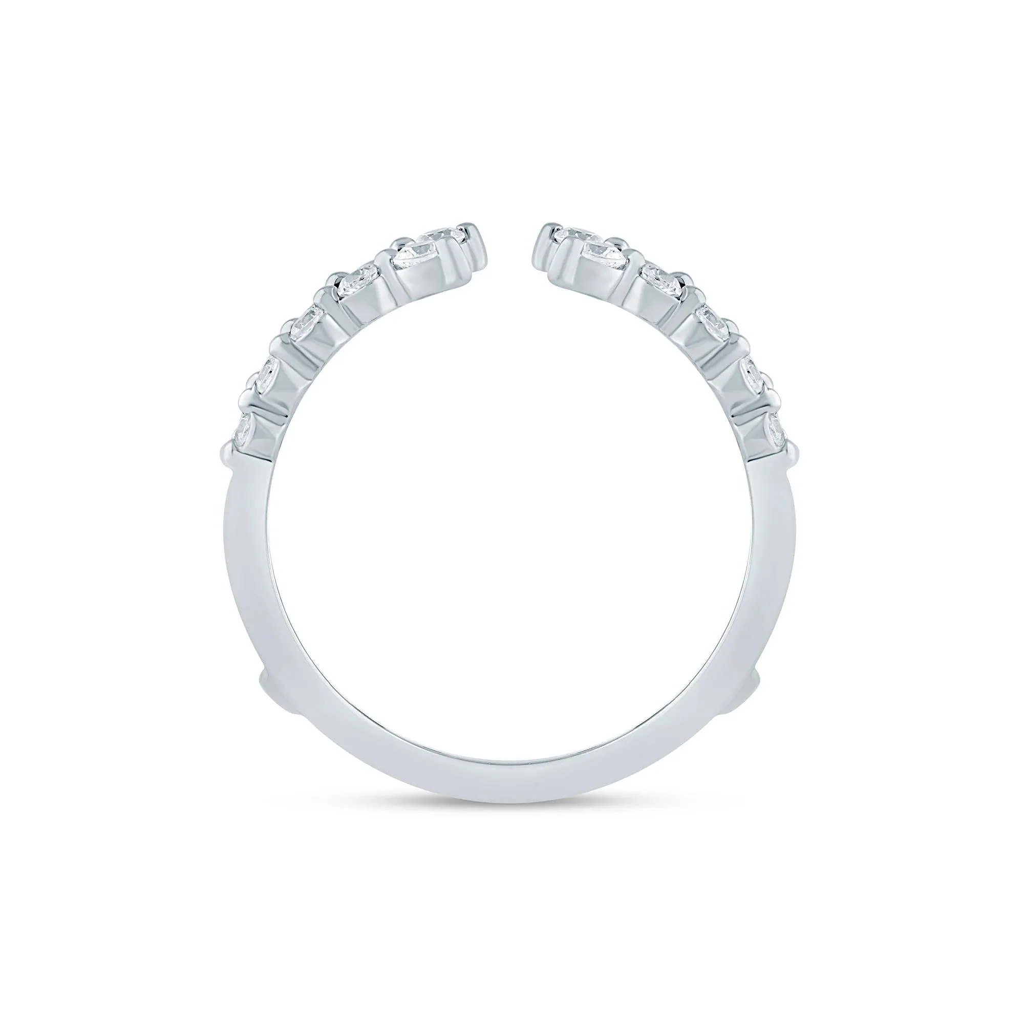 3/8 CT. Tw. Lab Grown Diamond Open Ring Insert 14K White Gold Size 5.5 1.5mm - Image 2