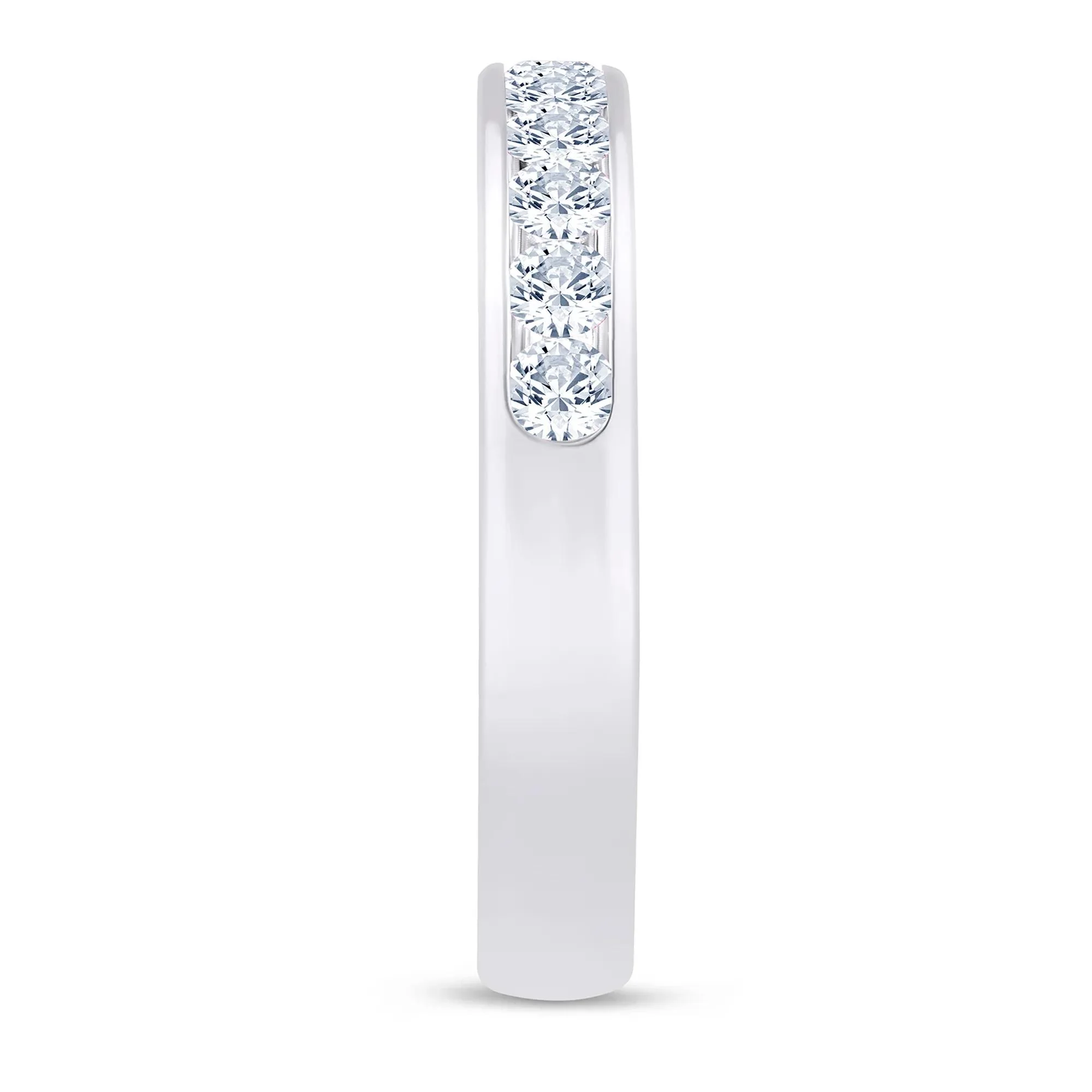 1/2 CT. Tw. Lab Grown Diamond Channel-Set Band Ring Platinum White Size 6.5 3mm - Image 3