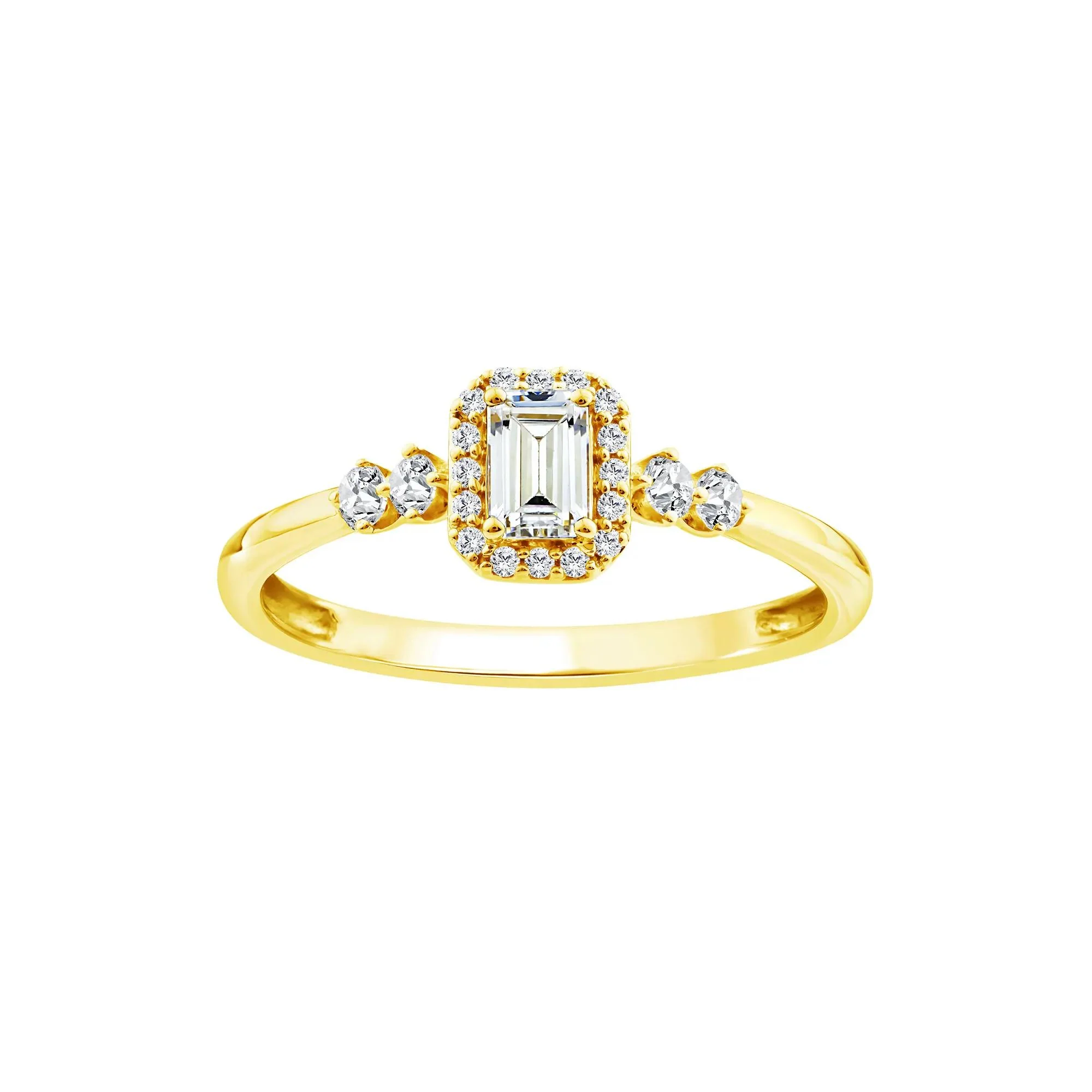 1/2 CT. Tw. Lab Grown Diamond Promise Ring 10K Yellow Gold Size 7 1.5mm