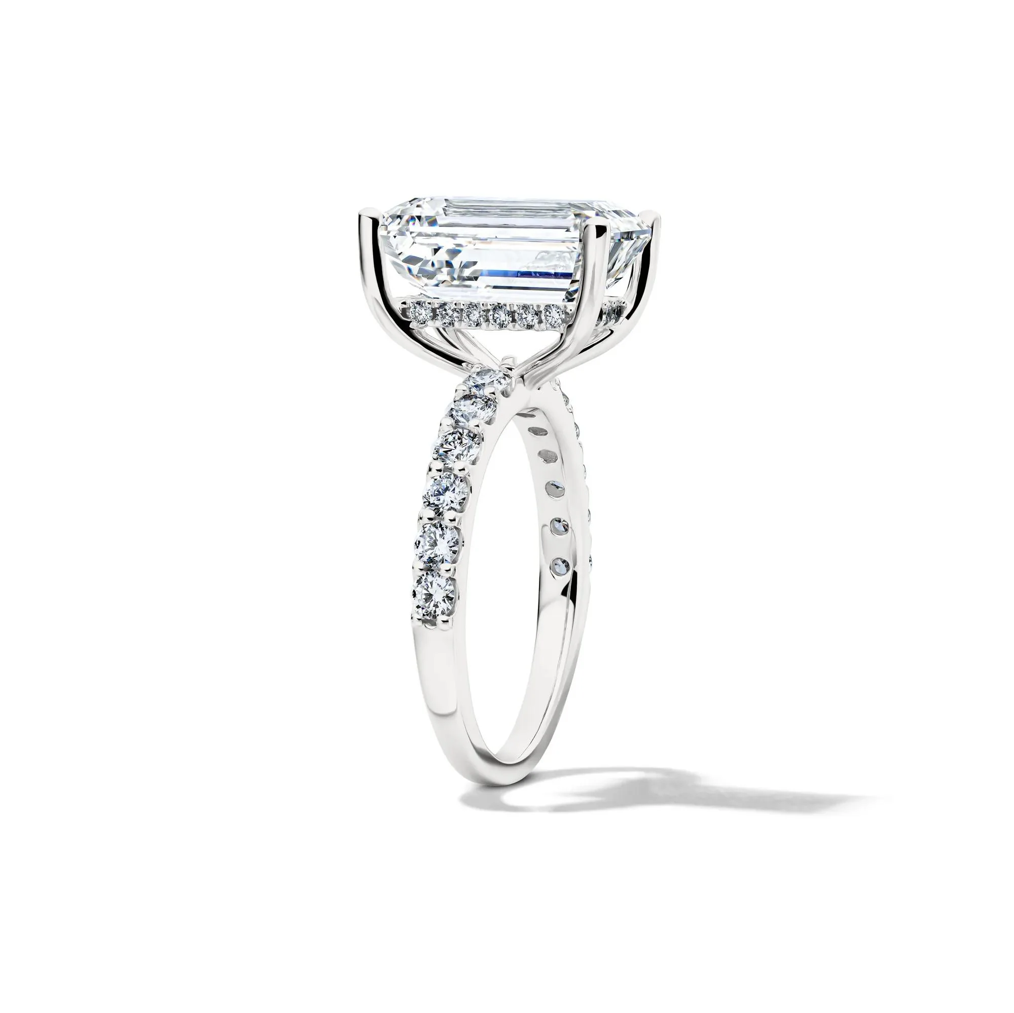 7 3/4 CT. Tw. Lab Grown Diamond Emerald-Cut Engagement Ring 14K White Gold Size 7.5 12.5mm - Image 3