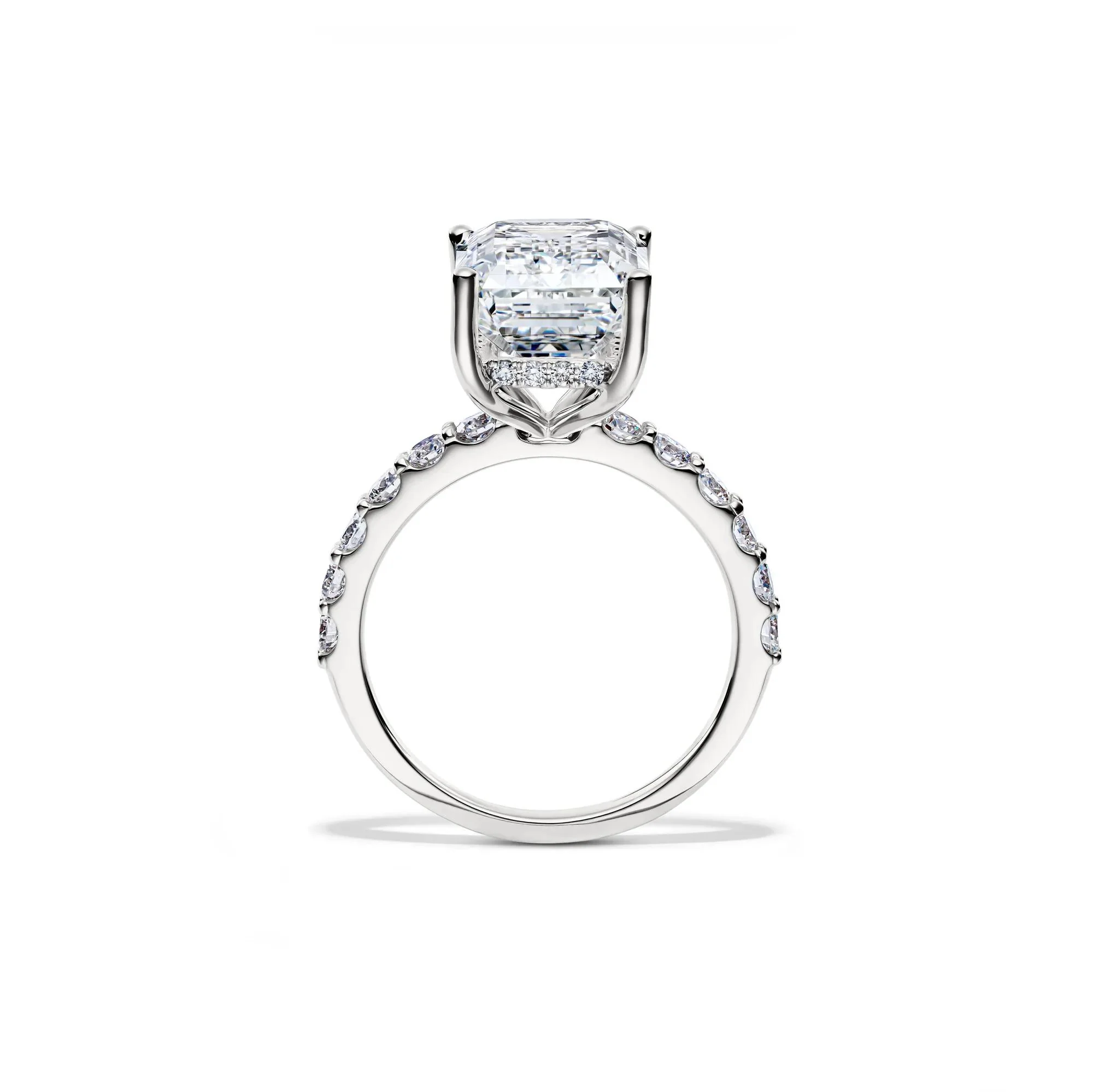 7 3/4 CT. Tw. Lab Grown Diamond Emerald-Cut Engagement Ring 14K White Gold Size 8.5 12.5mm - Image 2