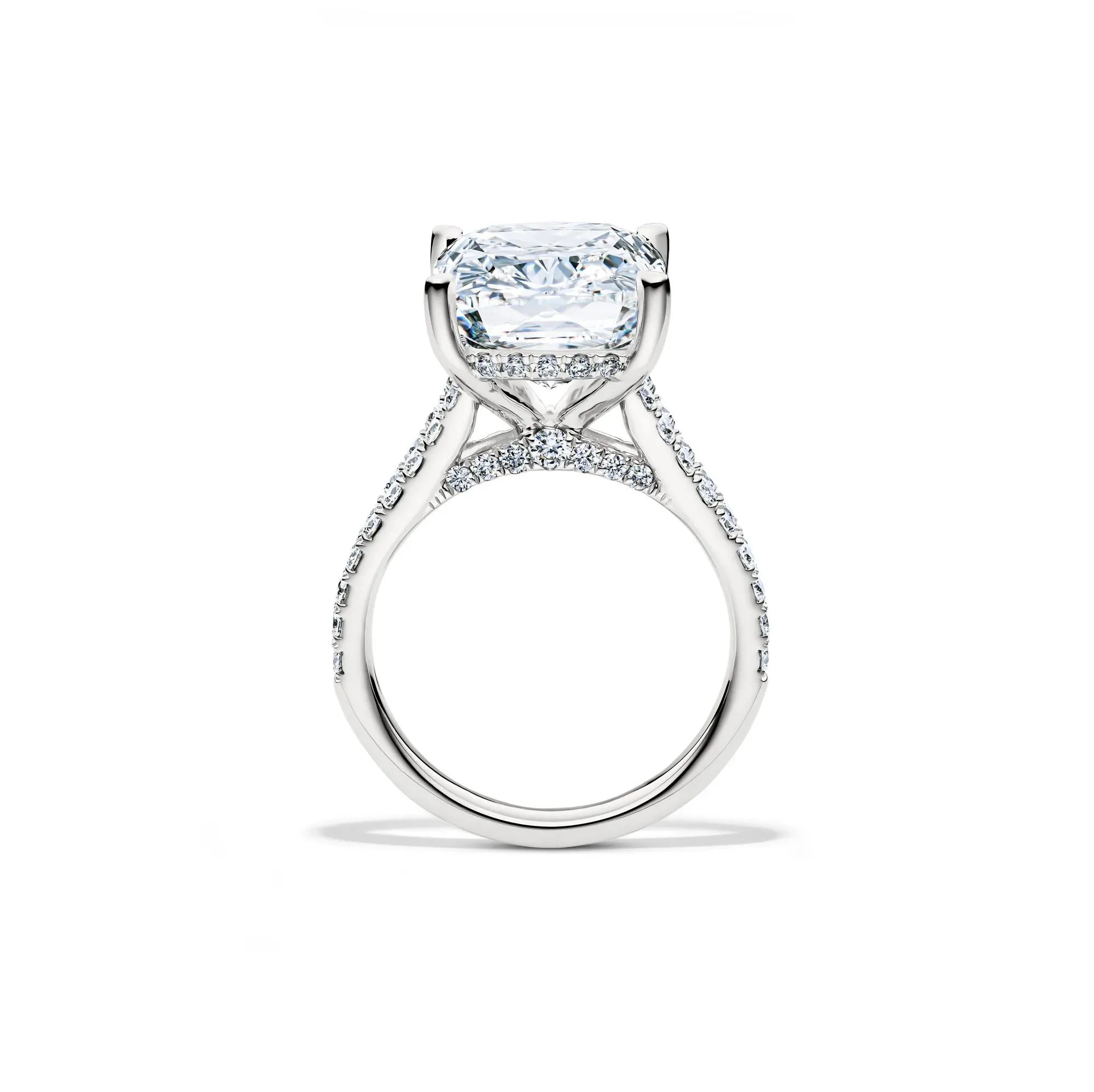 11 CT. Tw. Lab Grown Diamond Elongated Cushion-Cut Engagement Ring 14K White Gold Size 6 1.5mm - Image 2