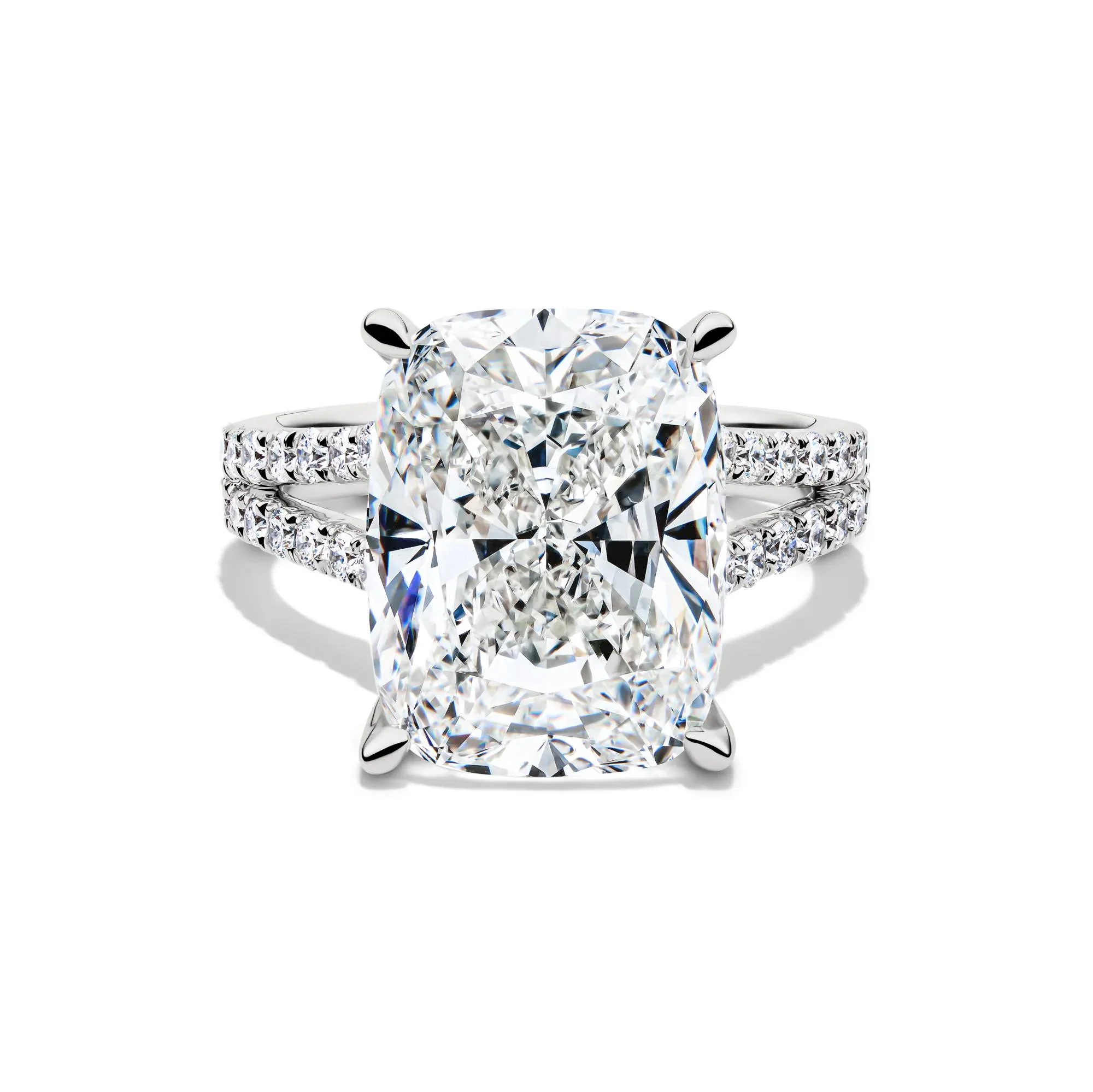 11 CT. Tw. Lab Grown Diamond Elongated Cushion-Cut Engagement Ring 14K White Gold Size 8 1.5mm