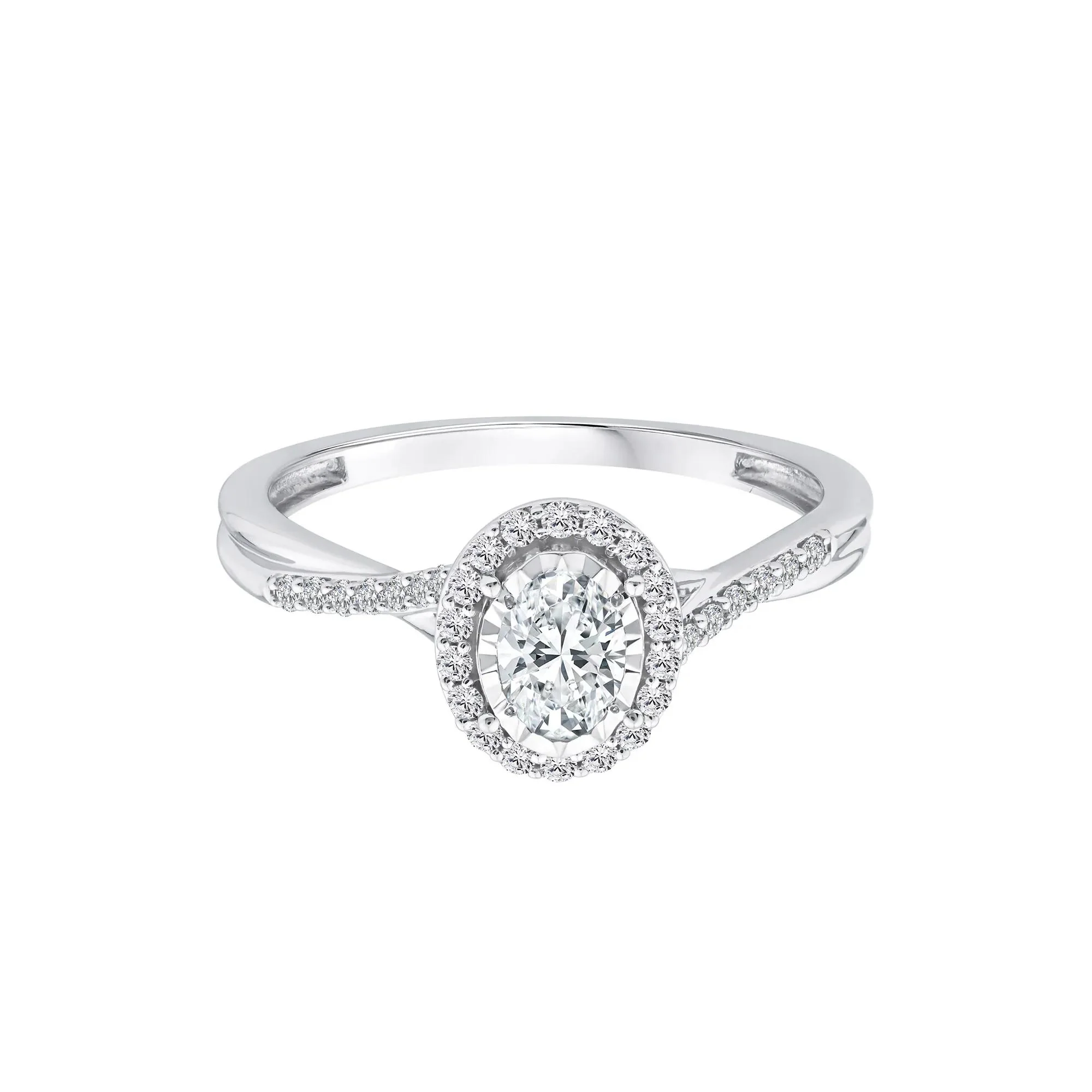 1/2 CT. Tw. Lab Grown Diamond Promise Ring 10K White Gold Size 6.5 1.5mm