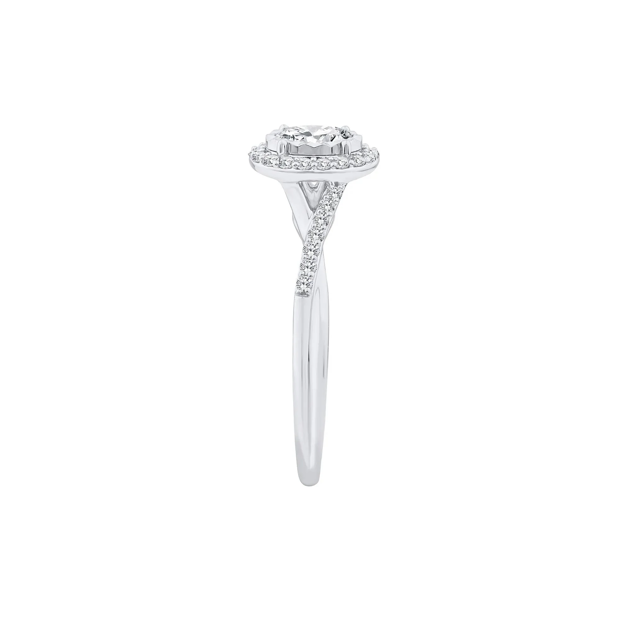 1/2 CT. Tw. Lab Grown Diamond Promise Ring 10K White Gold Size 8 1.5mm - Image 3