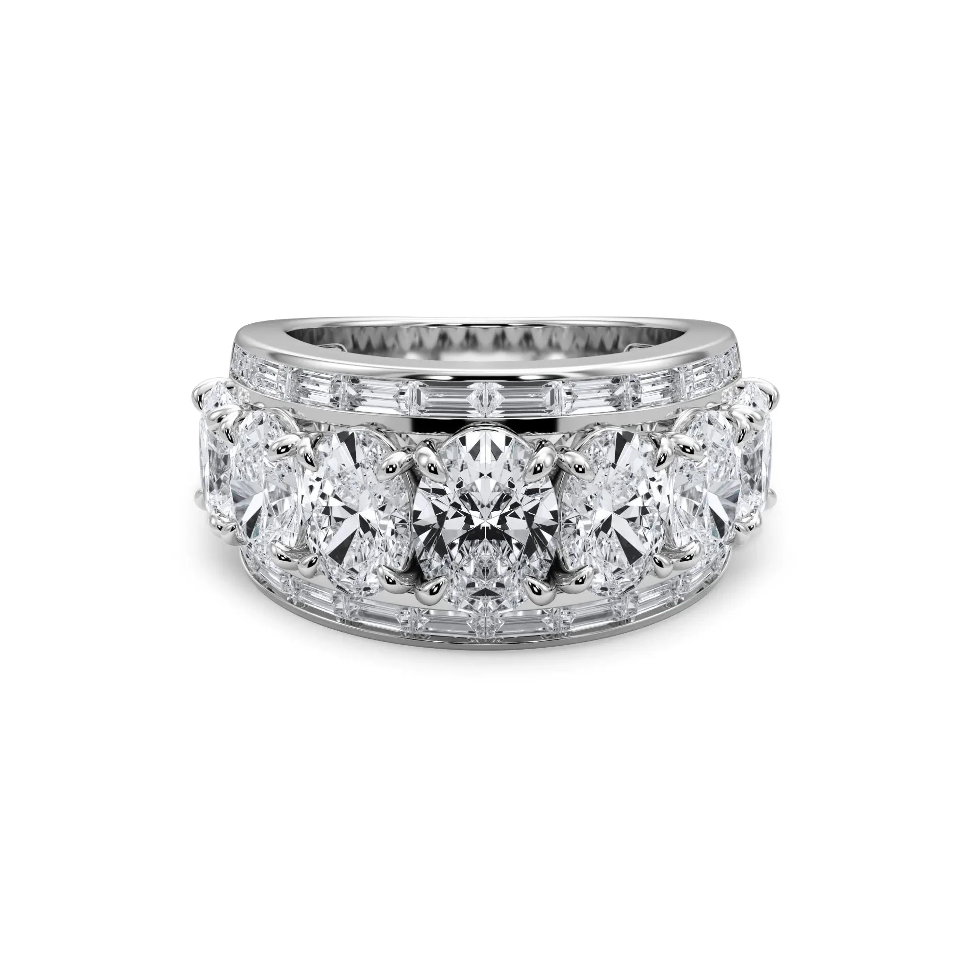 6 CT. Tw. Lab Grown Diamond Multi-Row Anniversary Band Ring 14K White Gold Size 6