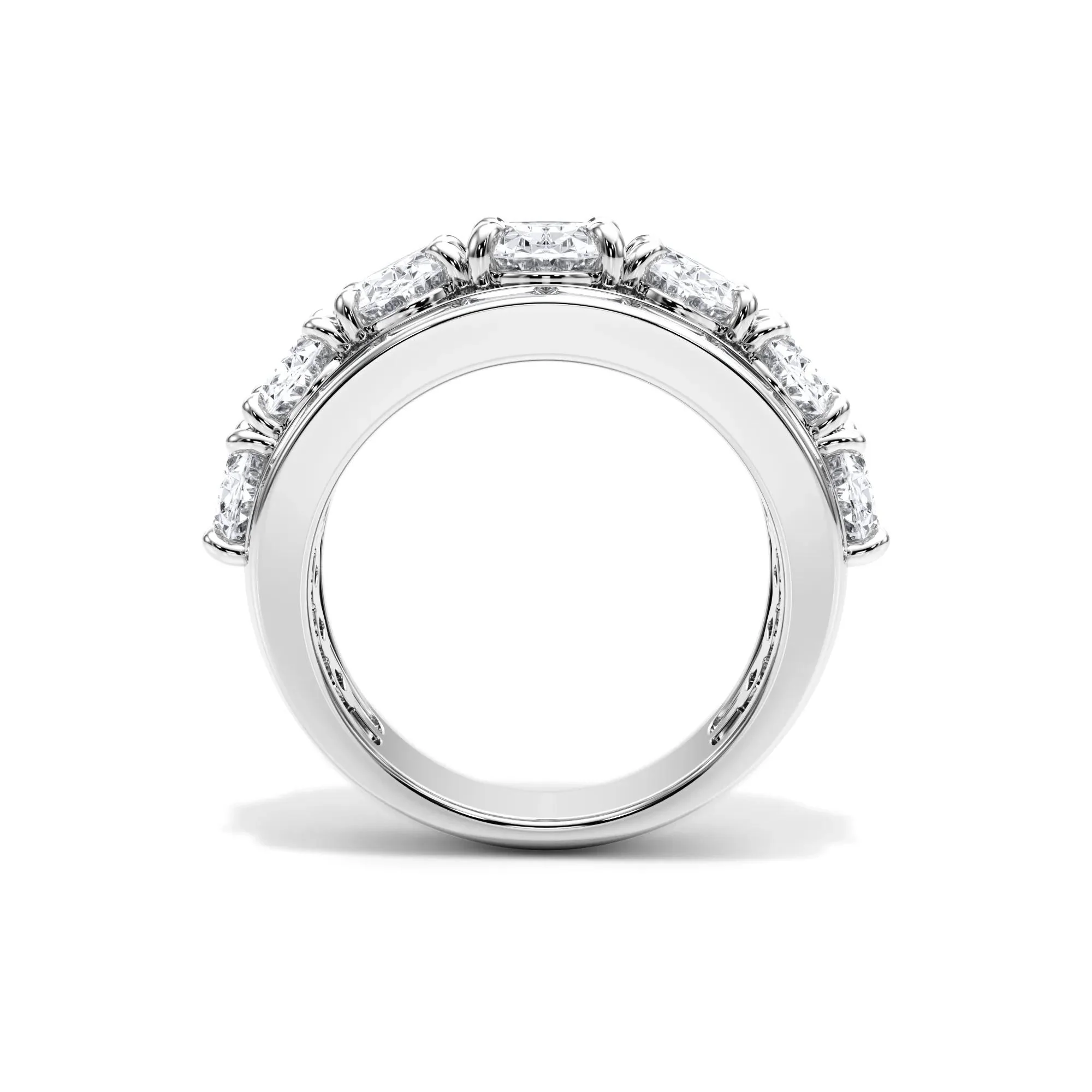 6 CT. Tw. Lab Grown Diamond Multi-Row Anniversary Band Ring 14K White Gold Size 7 - Image 2