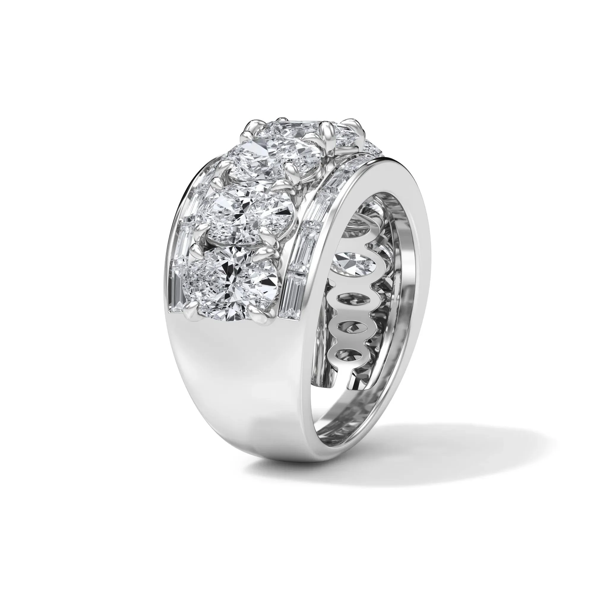 6 CT. Tw. Lab Grown Diamond Multi-Row Anniversary Band Ring 14K White Gold Size 7 - Image 3