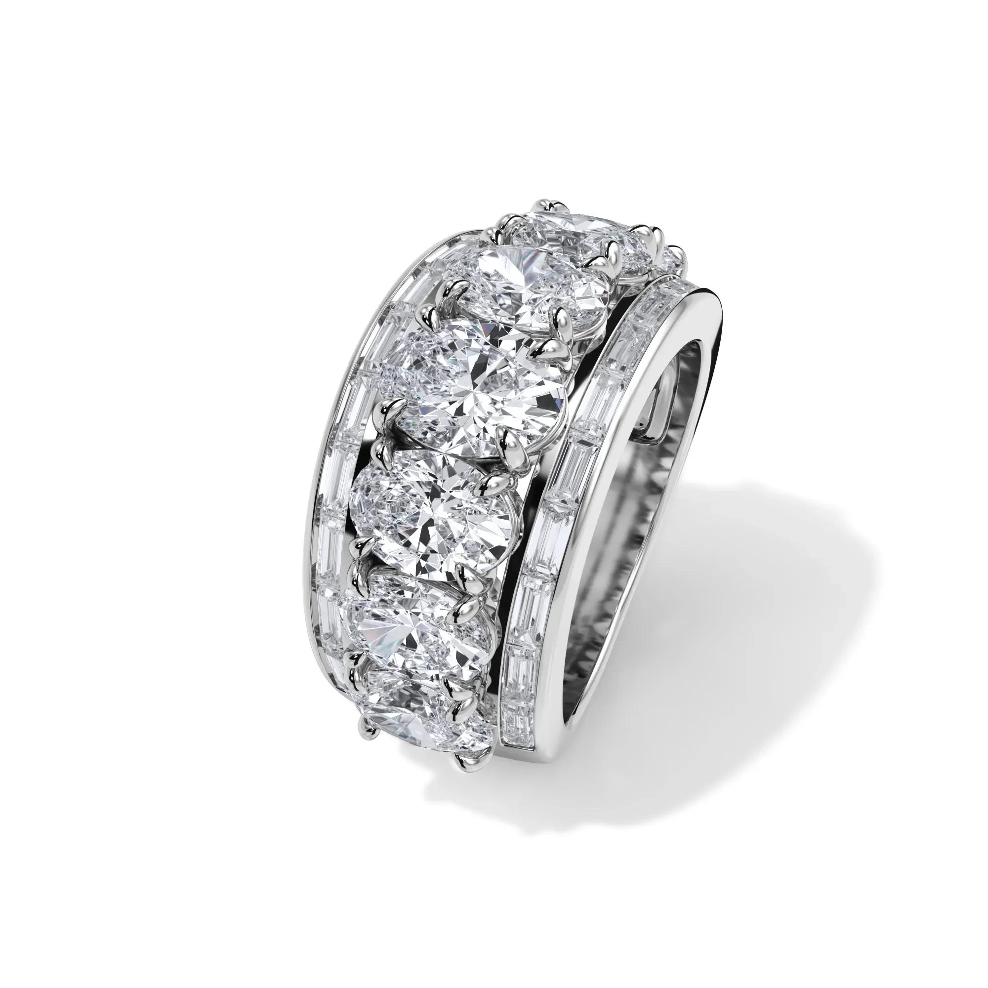 6 CT. Tw. Lab Grown Diamond Multi-Row Anniversary Band Ring 14K White Gold Size 7.5 - Image 4