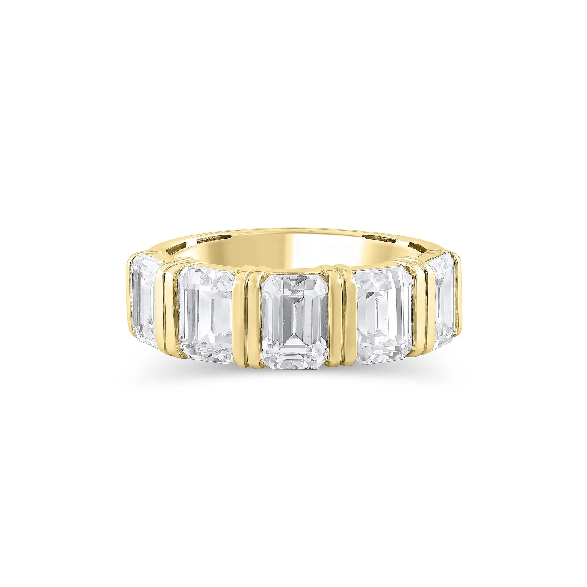 3 1/2 CT. Tw. Lab Grown Diamond 5-Stone Anniversary Band Ring 14K Yellow Gold Size 6