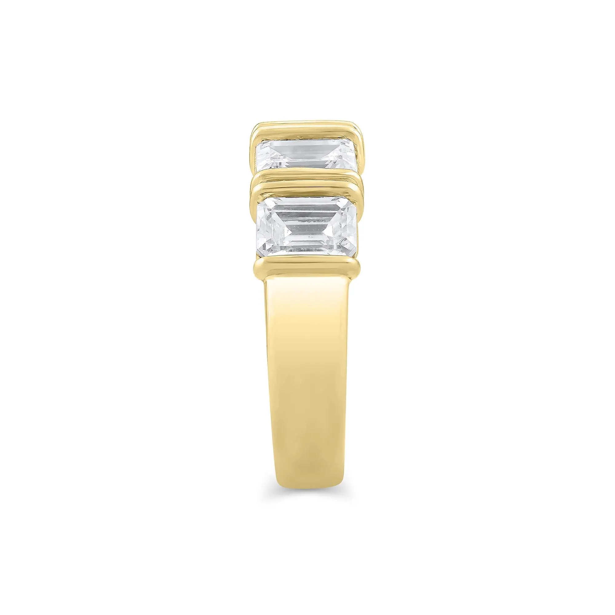 3 1/2 CT. Tw. Lab Grown Diamond 5-Stone Anniversary Band Ring 14K Yellow Gold Size 6 - Image 3