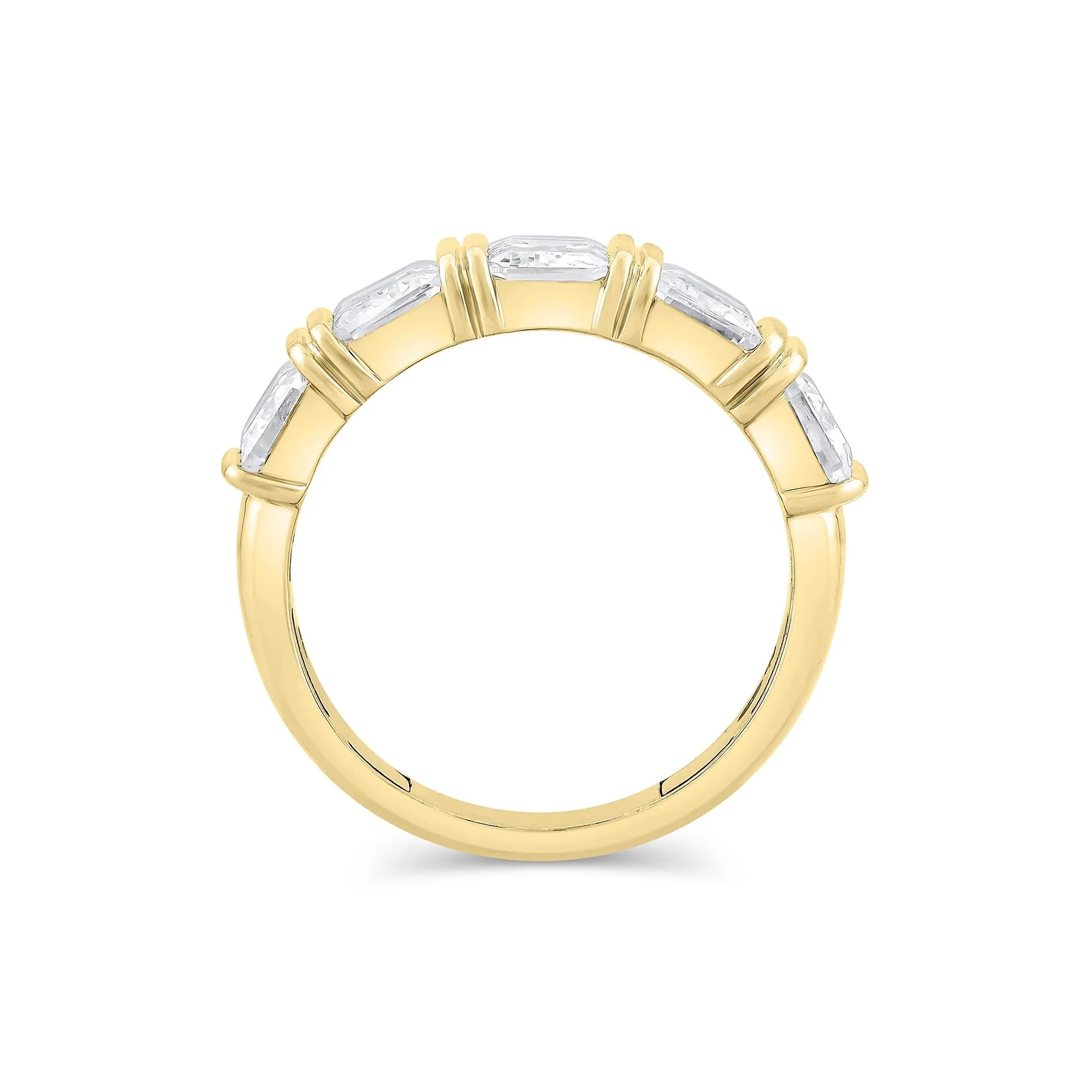 3 1/2 CT. Tw. Lab Grown Diamond 5-Stone Anniversary Band Ring 14K Yellow Gold Size 9 - Image 2