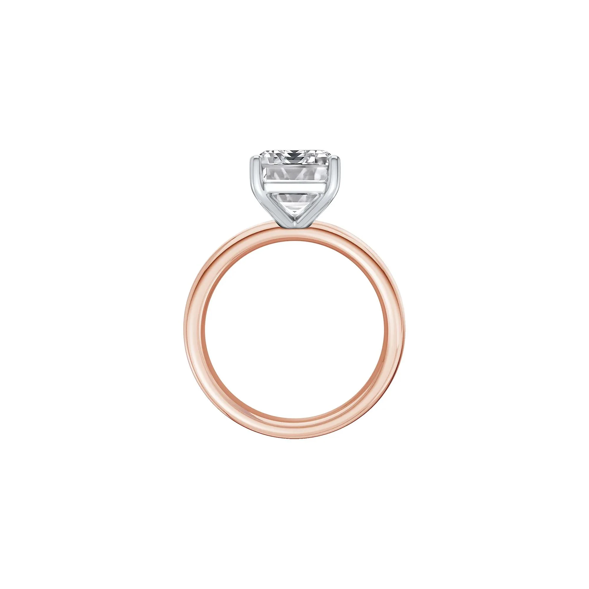 3 CT. Tw. Lab Grown Diamond Asscher Cut Solitaire Ring 14K Rose and White Gold Size 5.5 2mm - Image 2