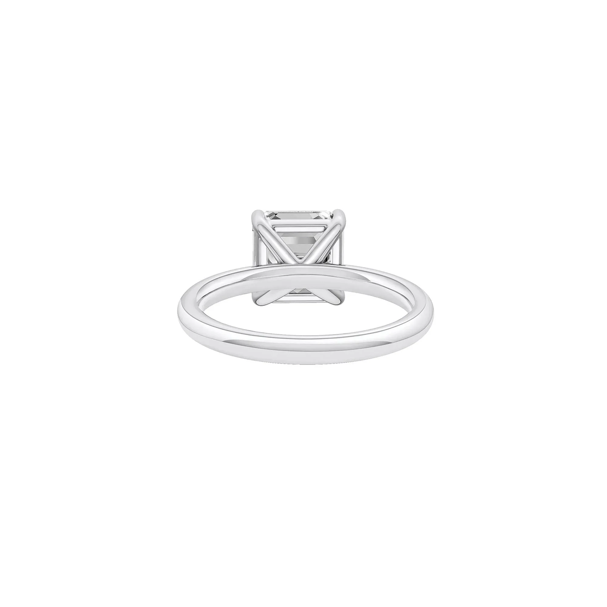 3 CT. Tw. Lab Grown Diamond Asscher Cut Solitaire Ring 14K White Gold Size 10.5 2mm - Image 4