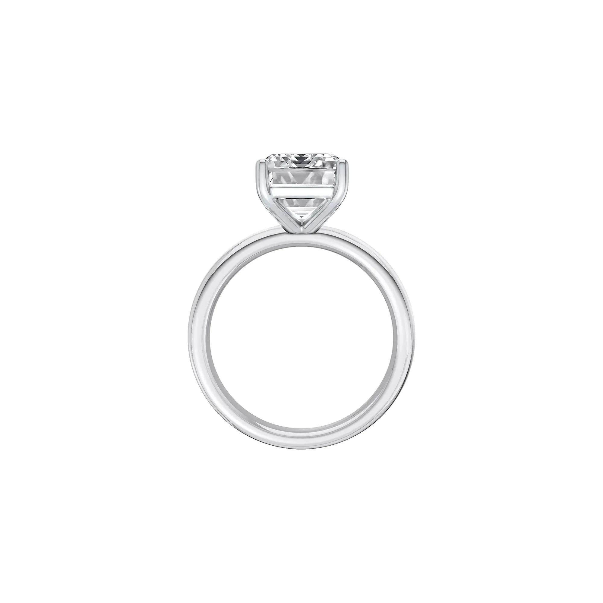 3 CT. Tw. Lab Grown Diamond Asscher Cut Solitaire Ring 14K White Gold Size 9.5 2mm - Image 2