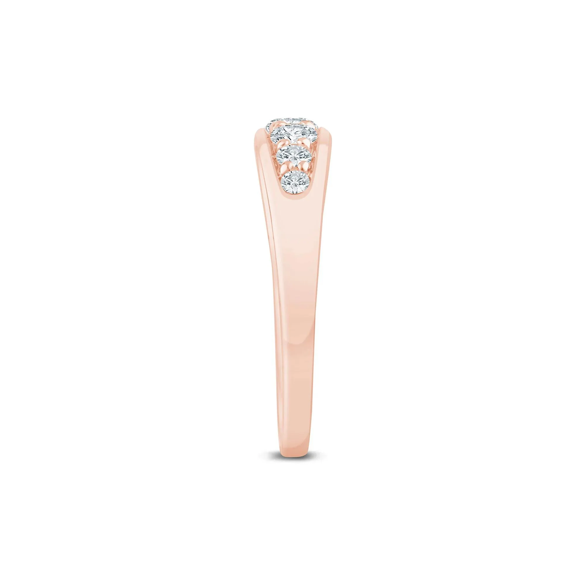 Lab Grown Diamond Graduated Channel Band Ring 14K Rose Gold Size 5 1.5mm - Image 3
