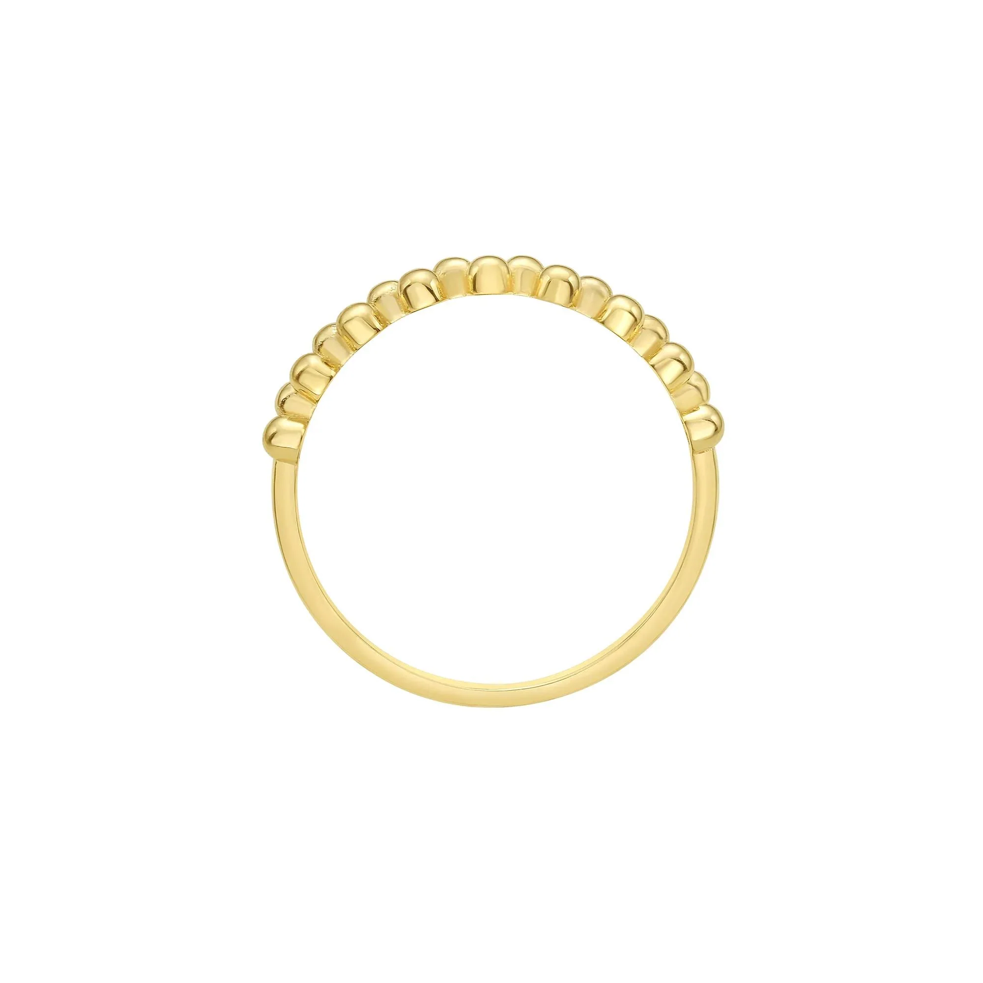Double-Row Bead Ring 14K Yellow Gold Size 9 - Image 2