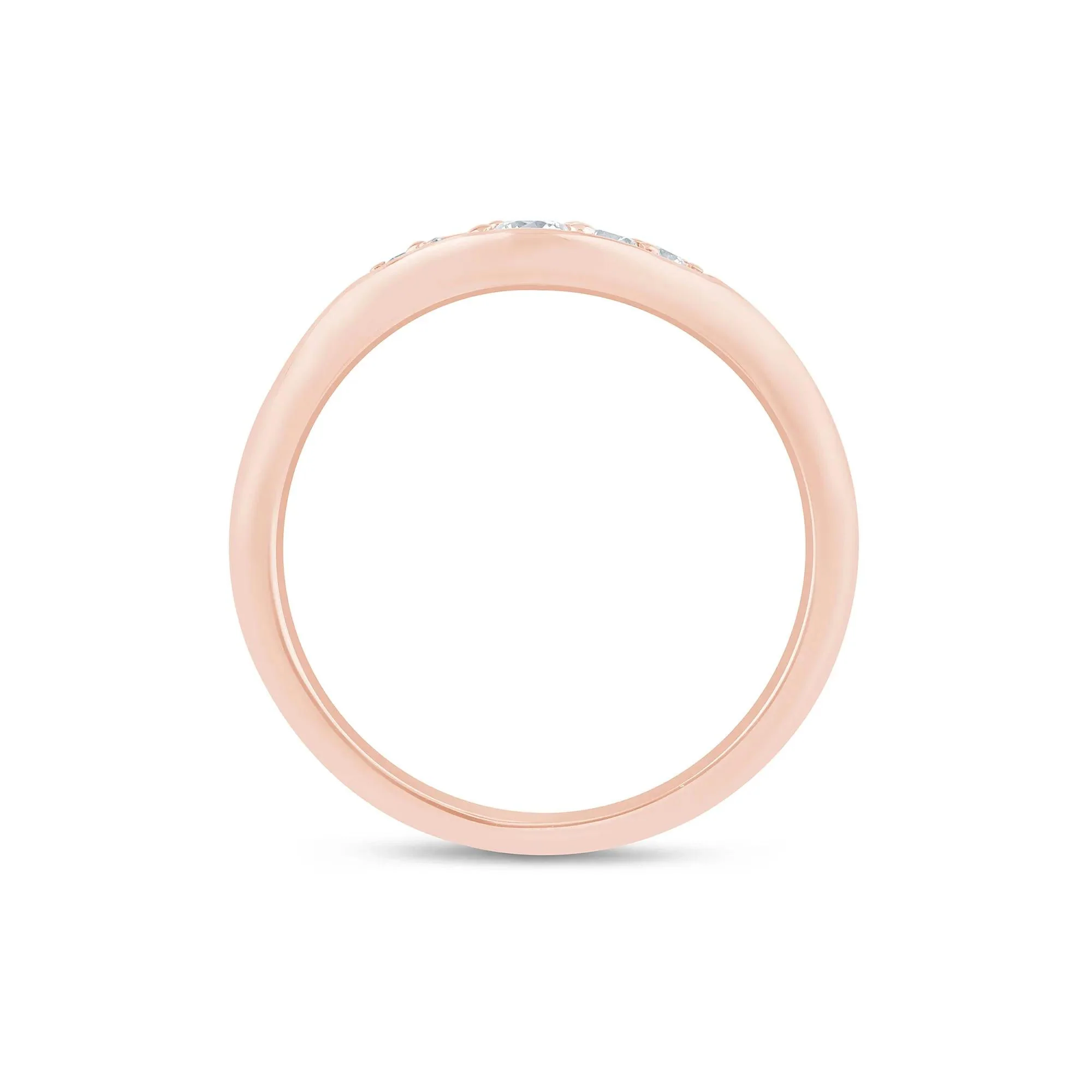 1/5 CT. Tw. Lab Grown Diamond Contour Band Ring 14K Rose Gold Size 7.5 1.5mm - Image 2