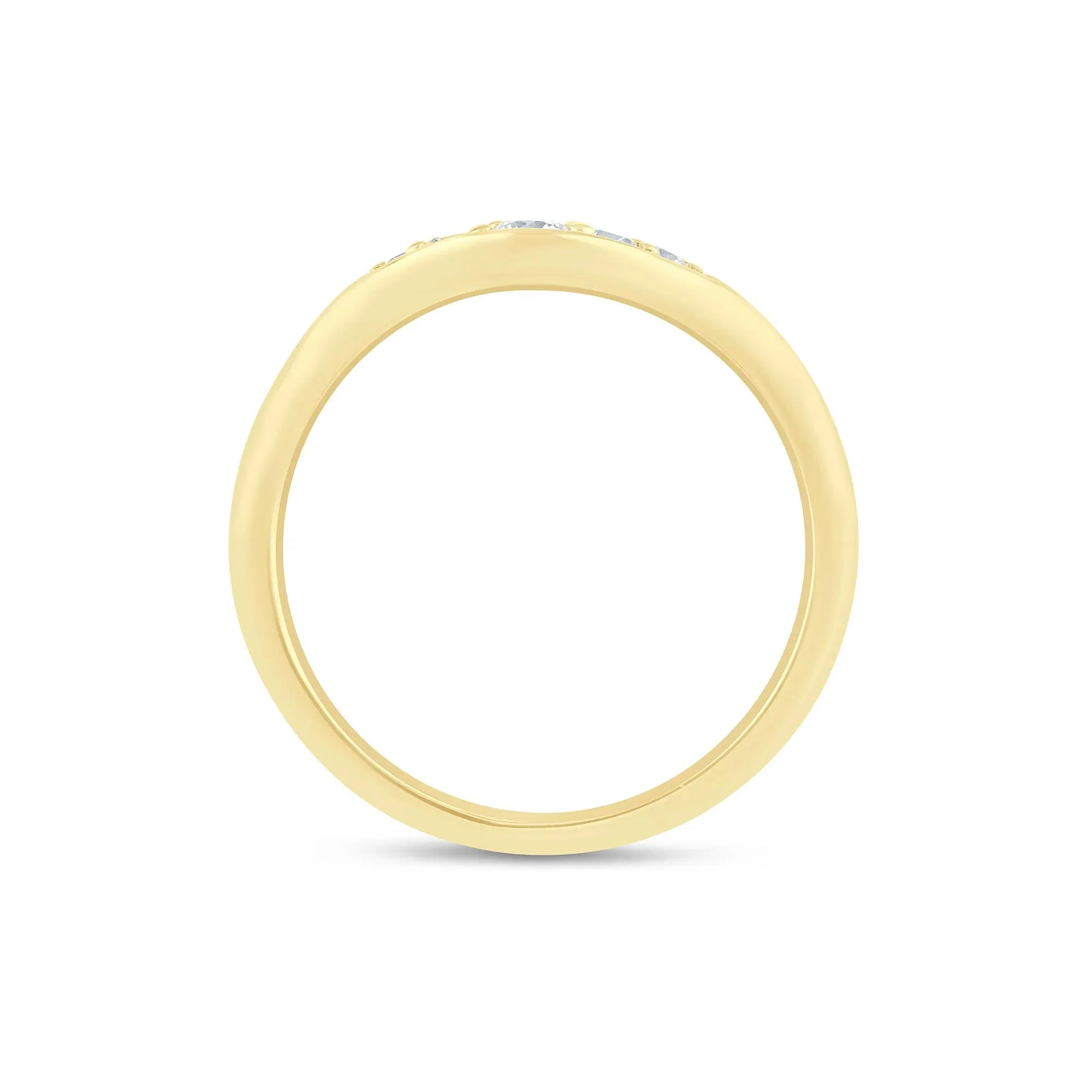 1/5 CT. Tw. Lab Grown Diamond Contour Band Ring 14K Yellow Gold Round Brilliant Cut Size 5 1.5mm - Image 2