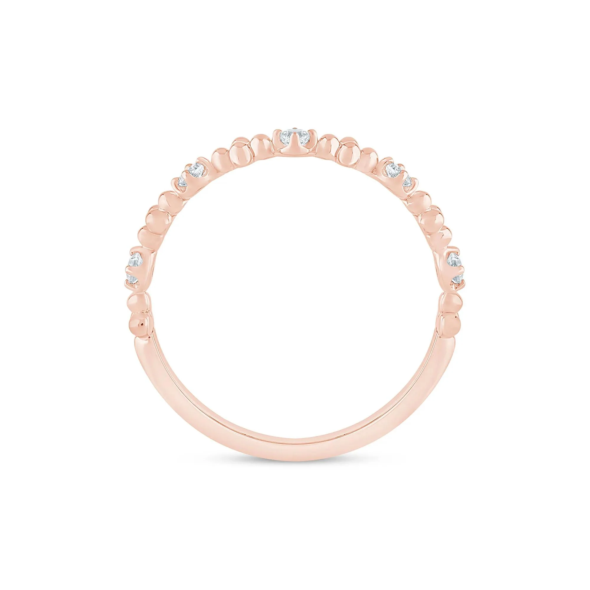 1/8 CT. Tw. Lab Grown Diamond Stack Band Ring 10K Rose Gold Size 7 1.5mm - Image 2