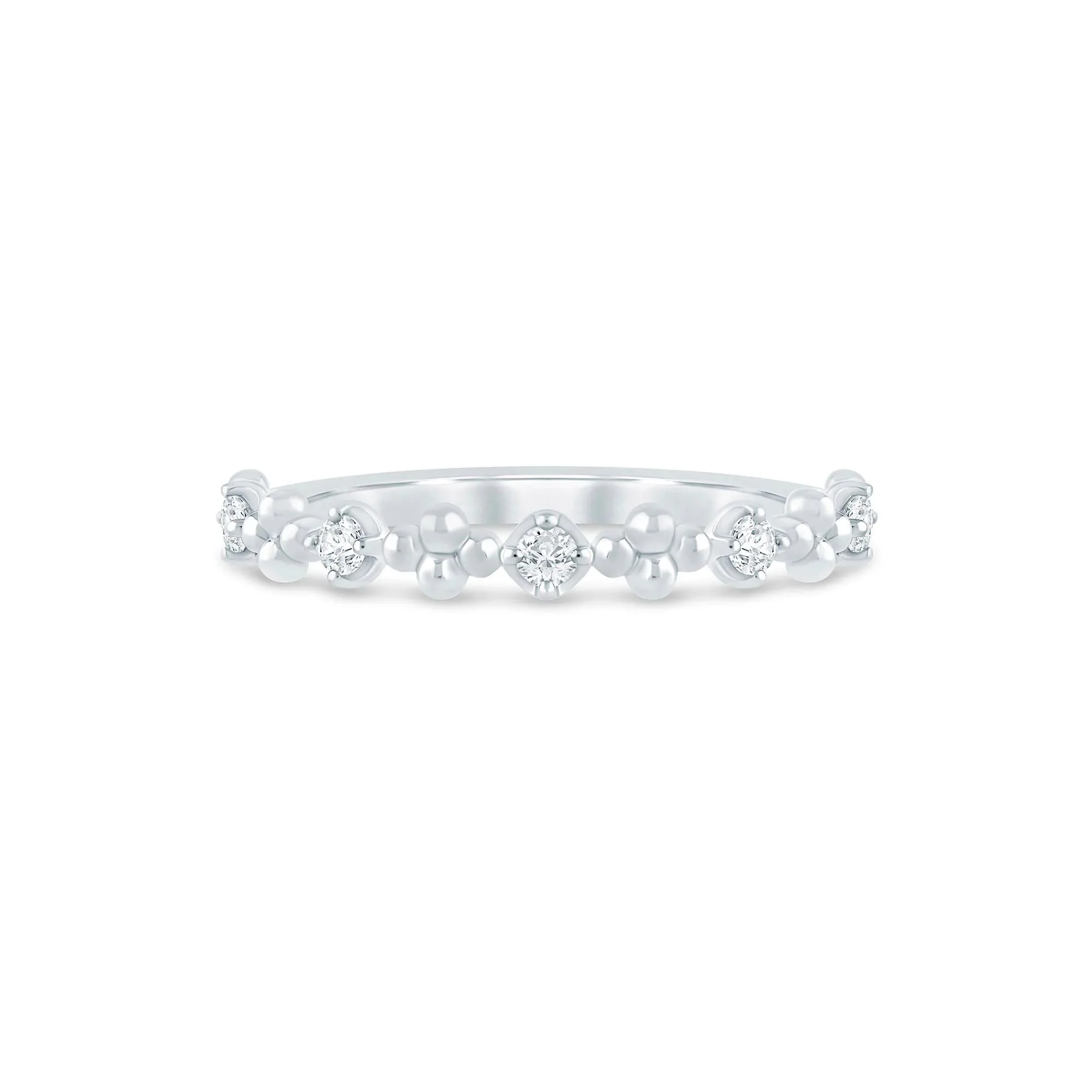 1/8 CT. Tw. Lab Grown Diamond Stack Band Ring 10K White Gold Size 6.5 1.5mm