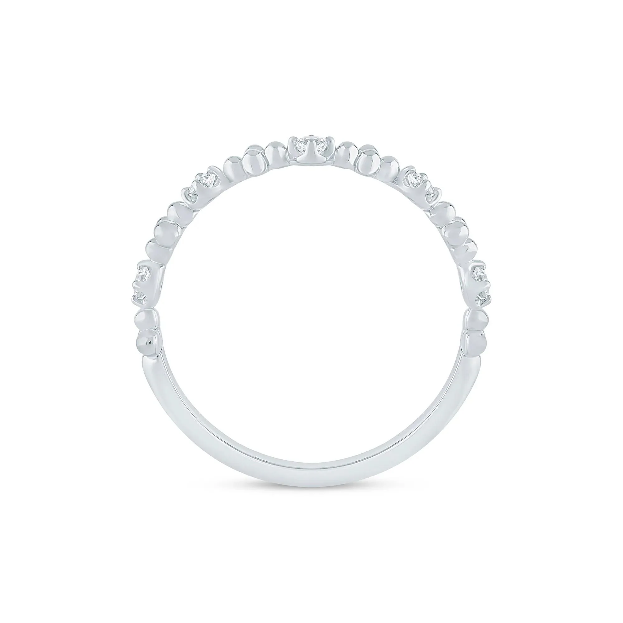 1/8 CT. Tw. Lab Grown Diamond Stack Band Ring 10K White Gold Size 9 1.5mm - Image 2