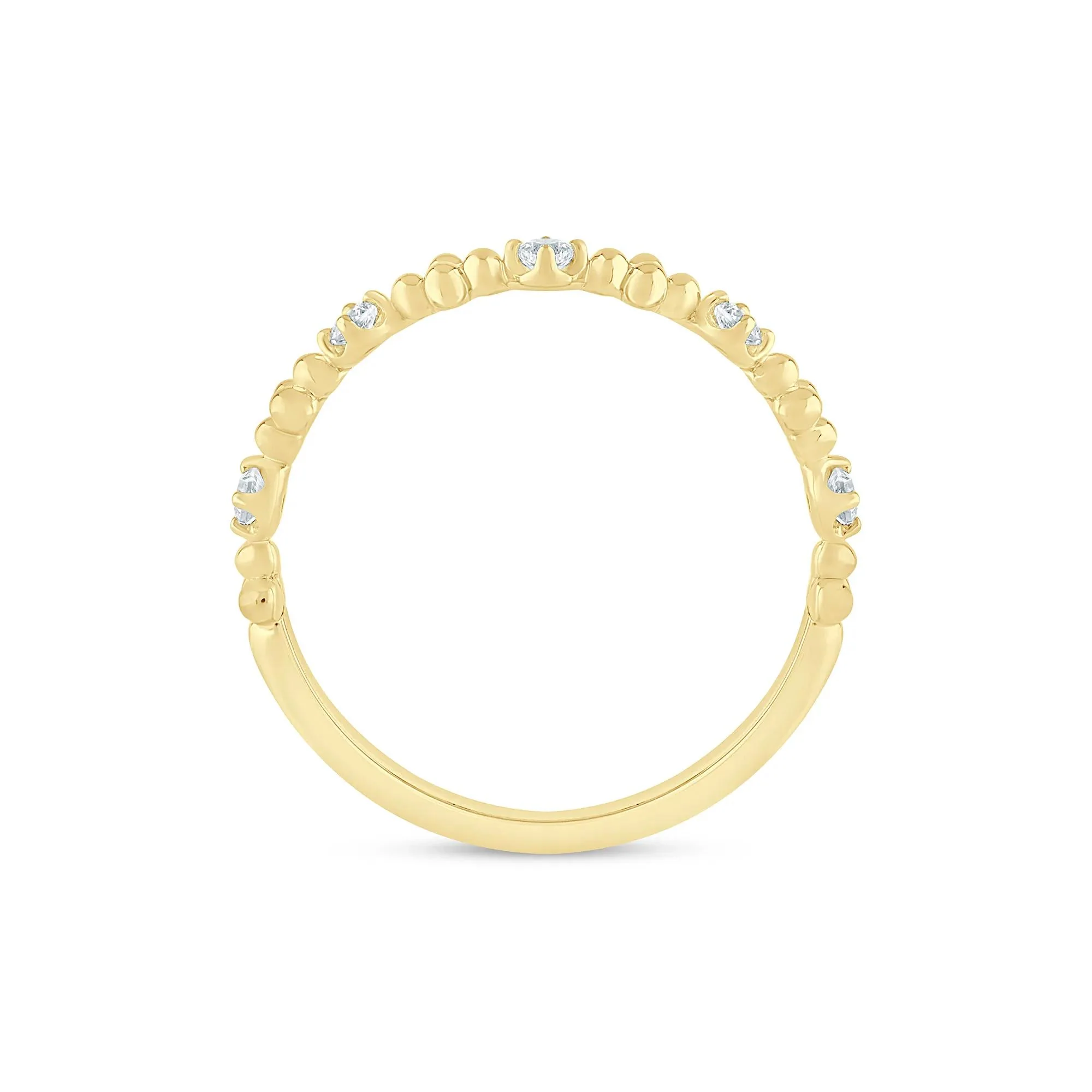 1/8 CT. Tw. Lab Grown Diamond Stack Band Ring 10K Yellow Gold Size 7 1.5mm - Image 2