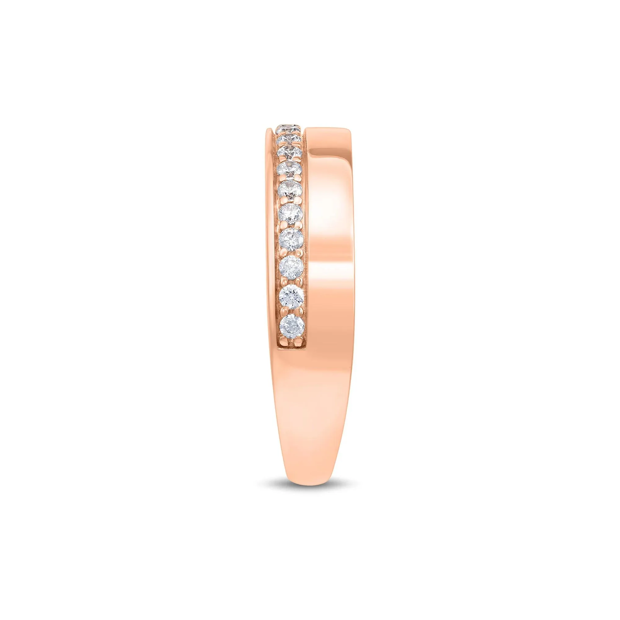 1/4 CT. Tw. Lab Grown Diamond High-Polish Band Ring 10K Rose Gold Round Brilliant Cut Size 6.5 1.5mm - Image 3