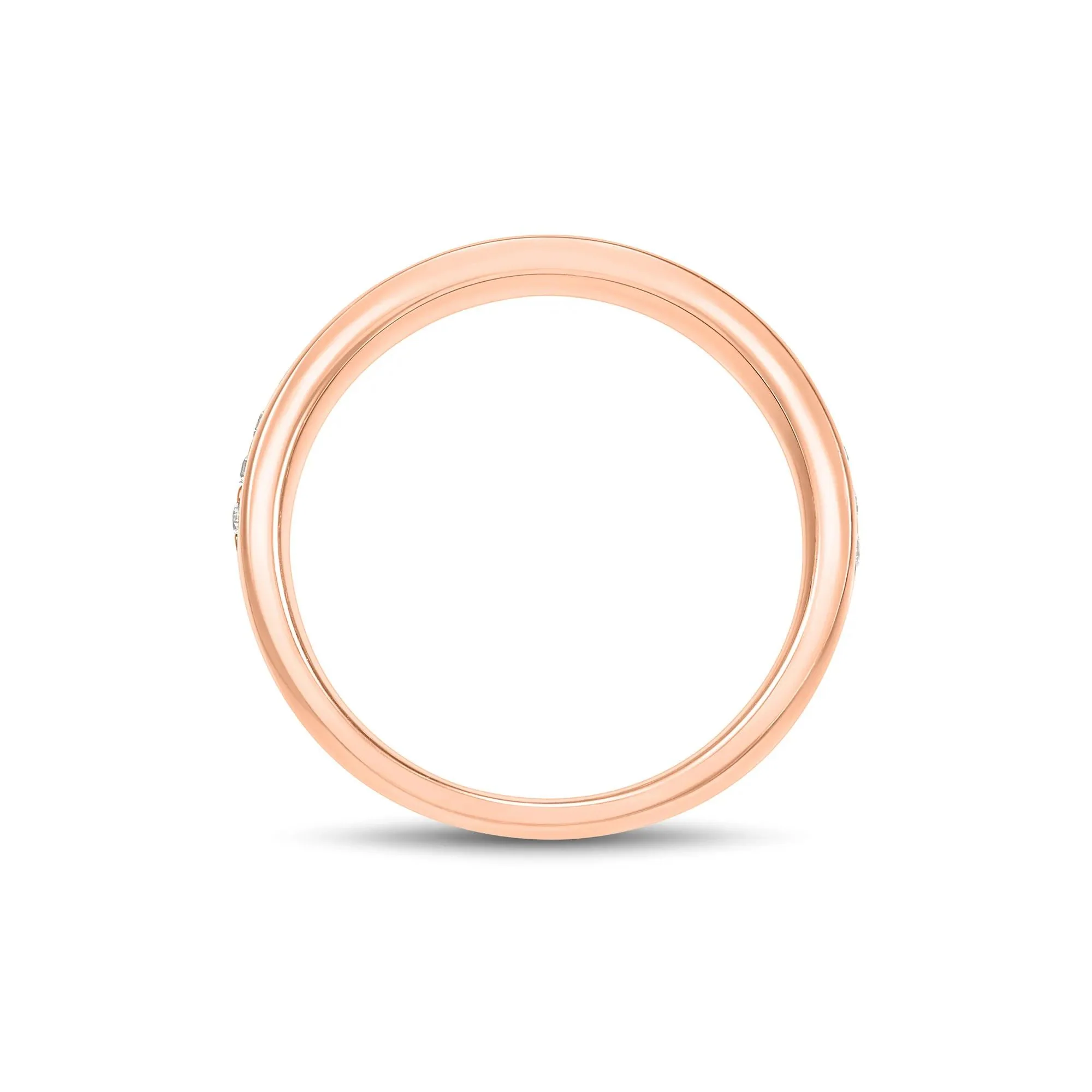 1/4 CT. Tw. Lab Grown Diamond High-Polish Band Ring 10K Rose Gold Round Brilliant Cut Size 8.5 1.5mm - Image 2
