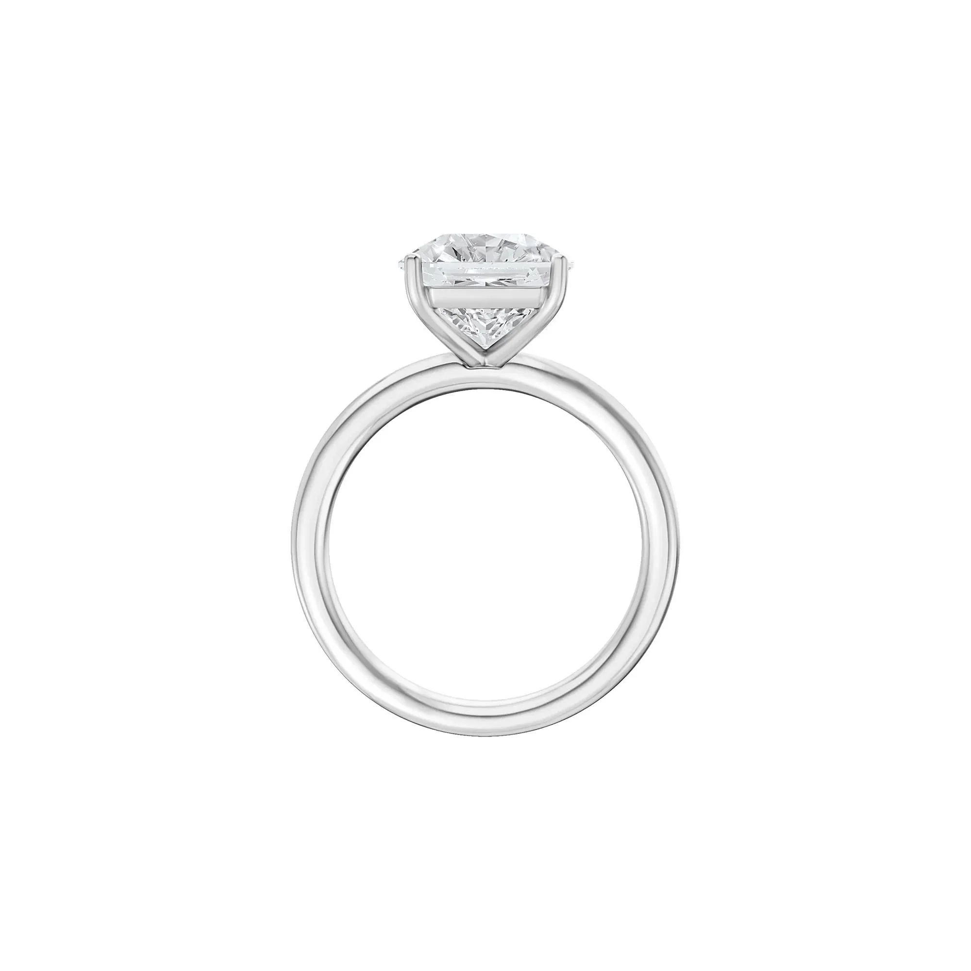 Lab Grown Diamond Square Radiant-Cut Solitaire Engagement Ring 14K White Gold (3 CT.) Size 5.5 2mm - Image 2