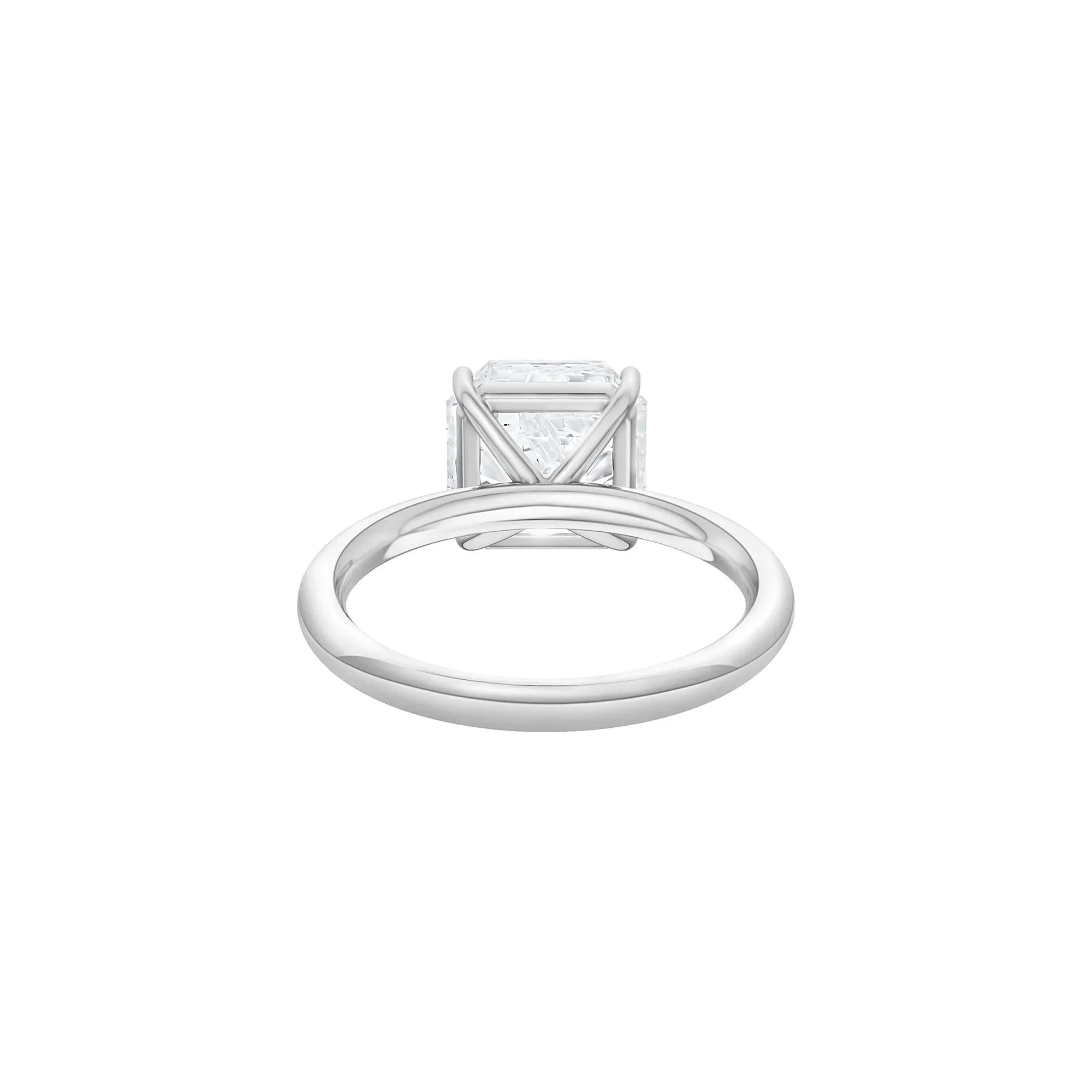 Lab Grown Diamond Square Radiant-Cut Solitaire Engagement Ring 14K White Gold (3 CT.) Size 7.5 2mm - Image 4
