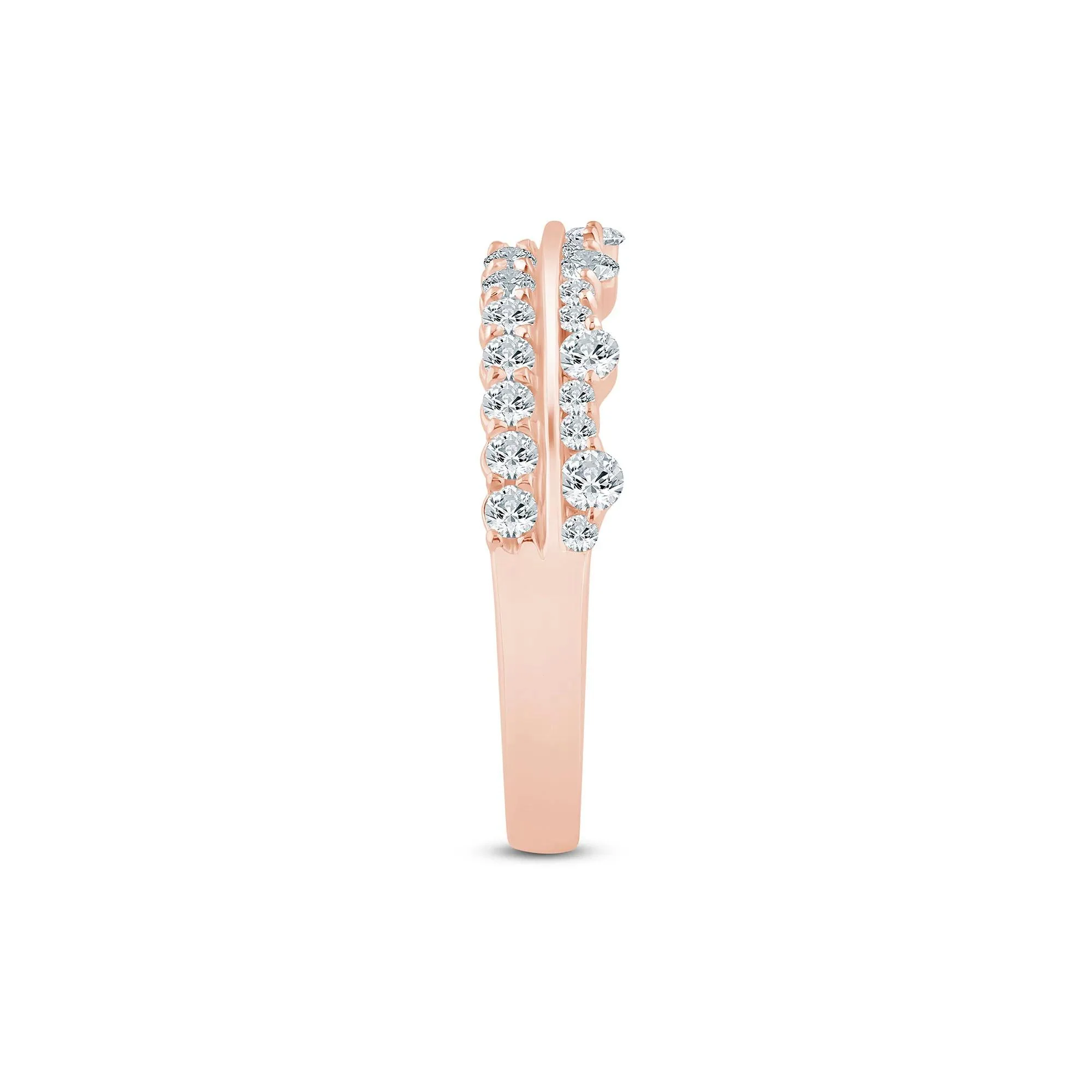 5/8 CT. Tw. Lab Grown Diamond Multi-Row Anniversary Band Ring 14K Rose Gold Size 7 2.5mm - Image 3