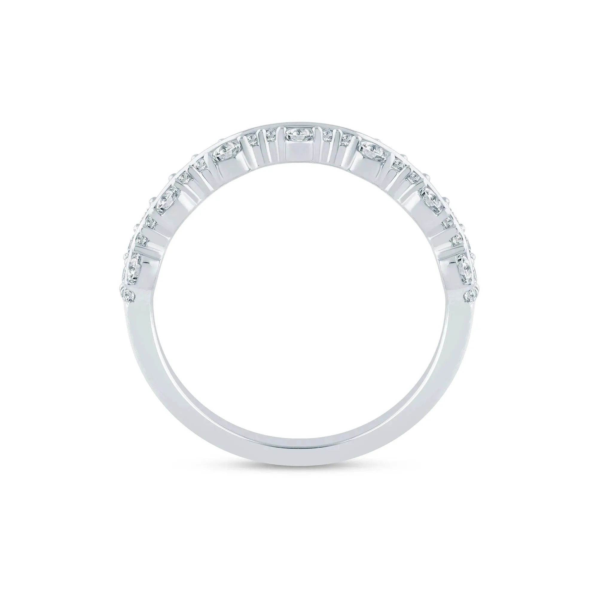 5/8 CT. Tw. Lab Grown Diamond Multi-Row Anniversary Band Ring 14K White Gold Size 8 2.5mm - Image 2