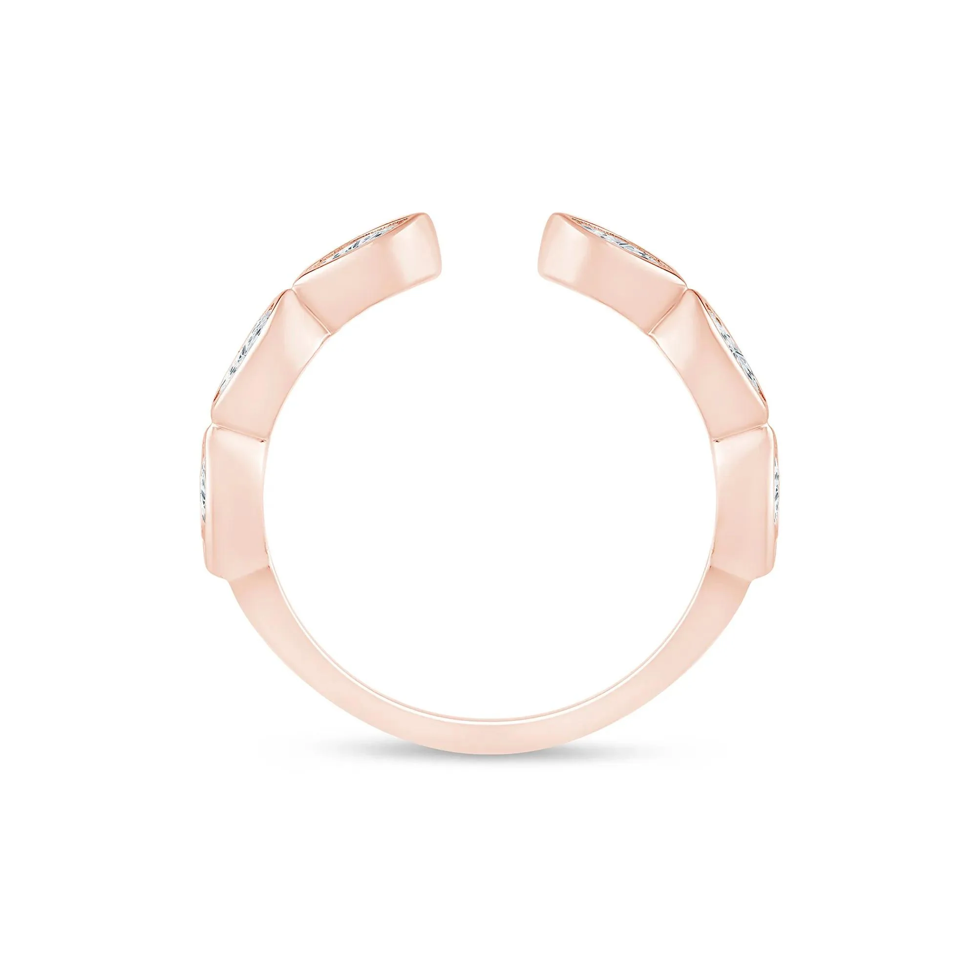 5/8 CT. Tw. Lab Grown Diamond Marquise Open Band Ring 14K Rose Gold Size 6.5 2mm - Image 2