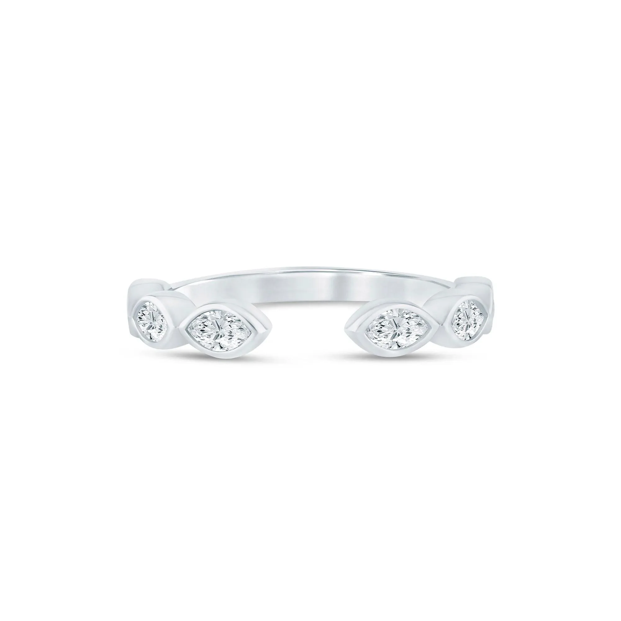 5/8 CT. Tw. Lab Grown Diamond Marquise Open Band Ring 14K White Gold Size 7 2mm
