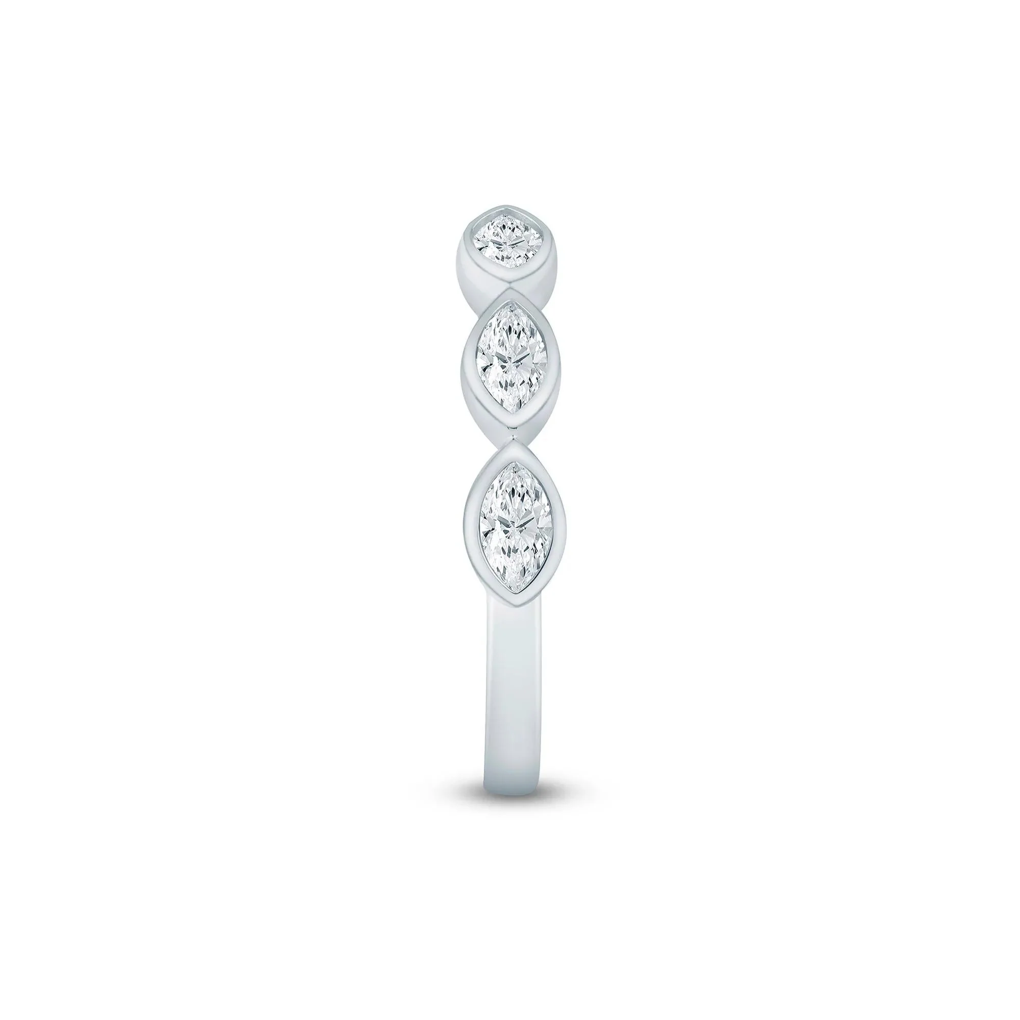 5/8 CT. Tw. Lab Grown Diamond Marquise Open Band Ring 14K White Gold Size 7 2mm - Image 3