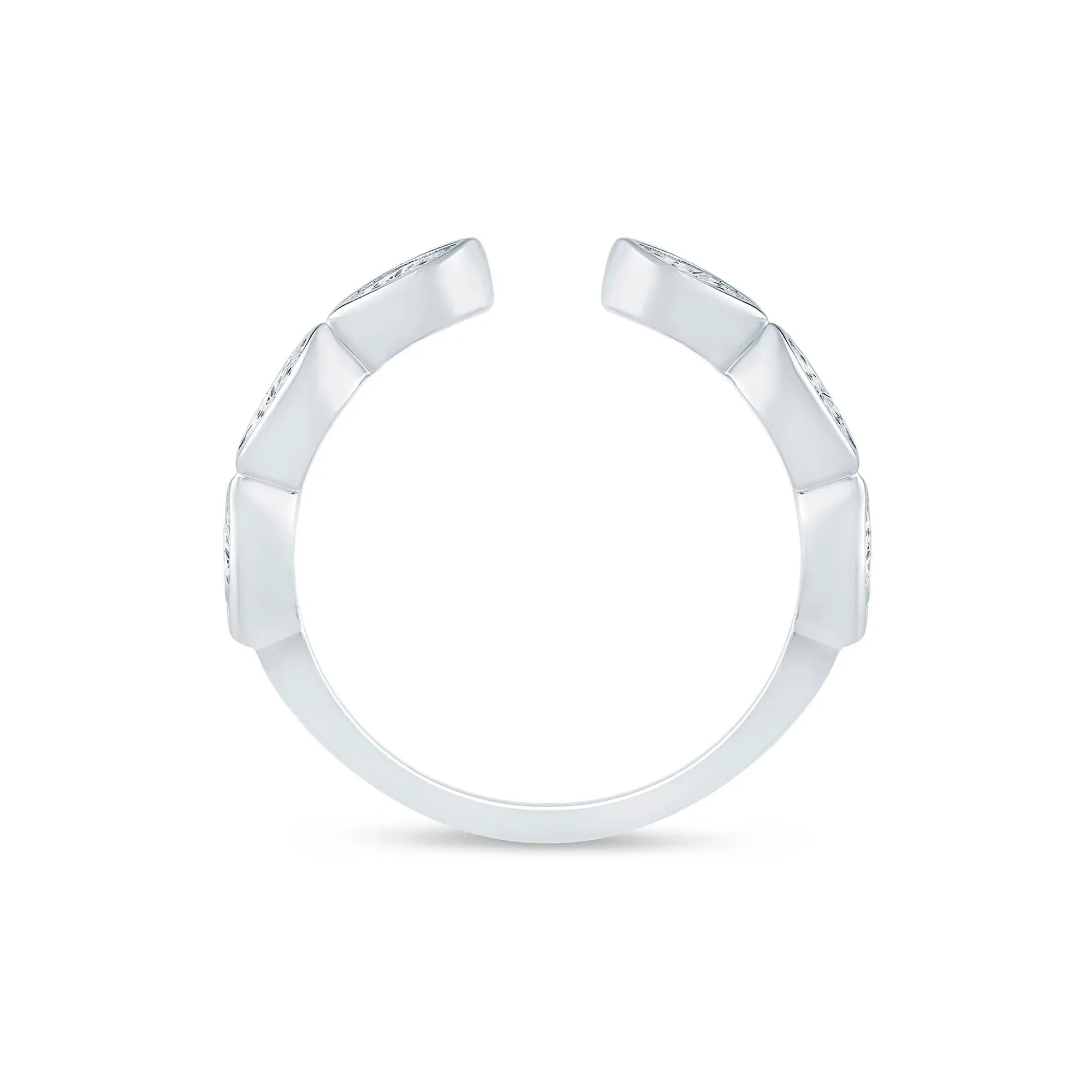 5/8 CT. Tw. Lab Grown Diamond Marquise Open Band Ring 14K White Gold Size 7.5 2mm - Image 2