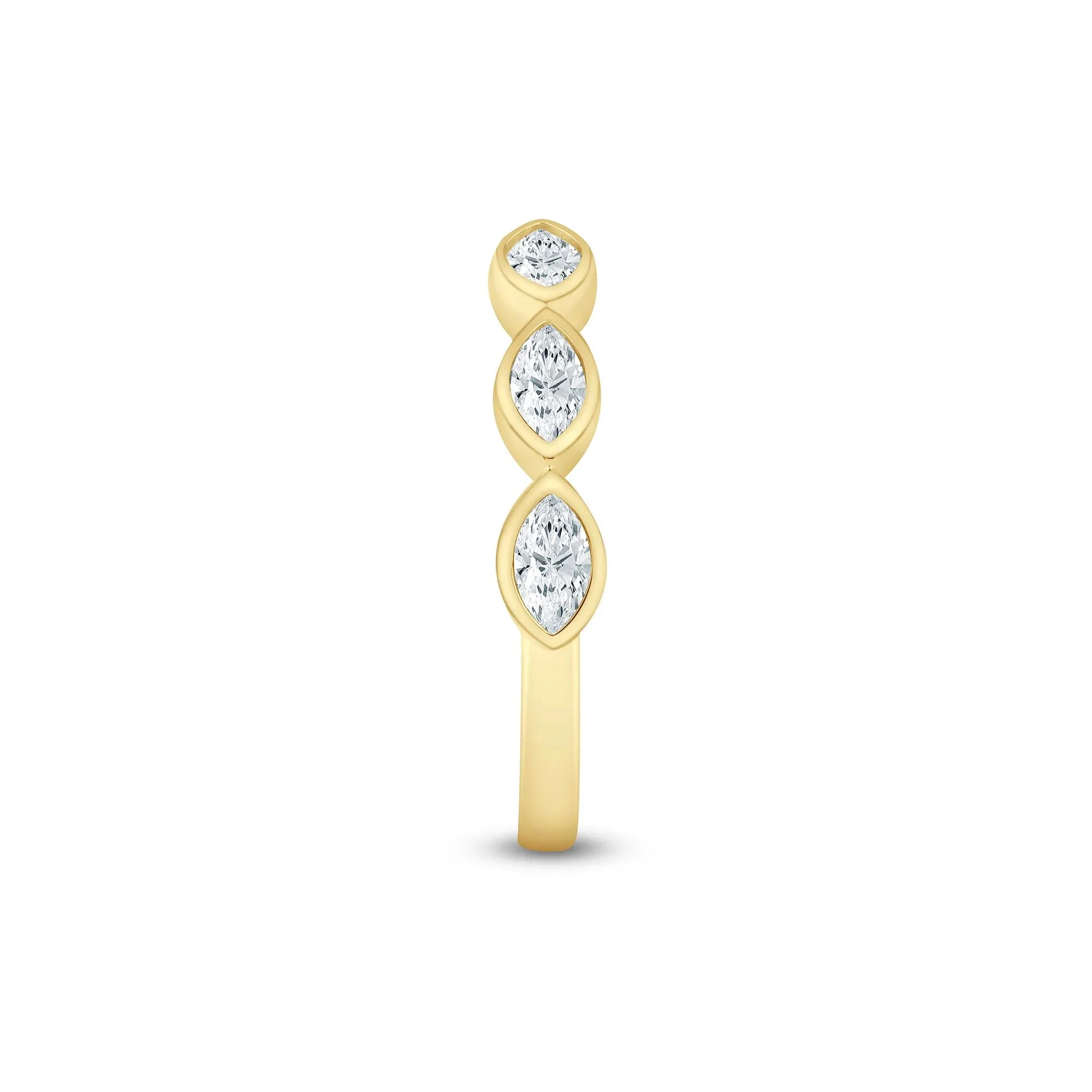 5/8 CT. Tw. Lab Grown Diamond Marquise Open Band Ring 14K Yellow Gold Size 5 2mm - Image 3