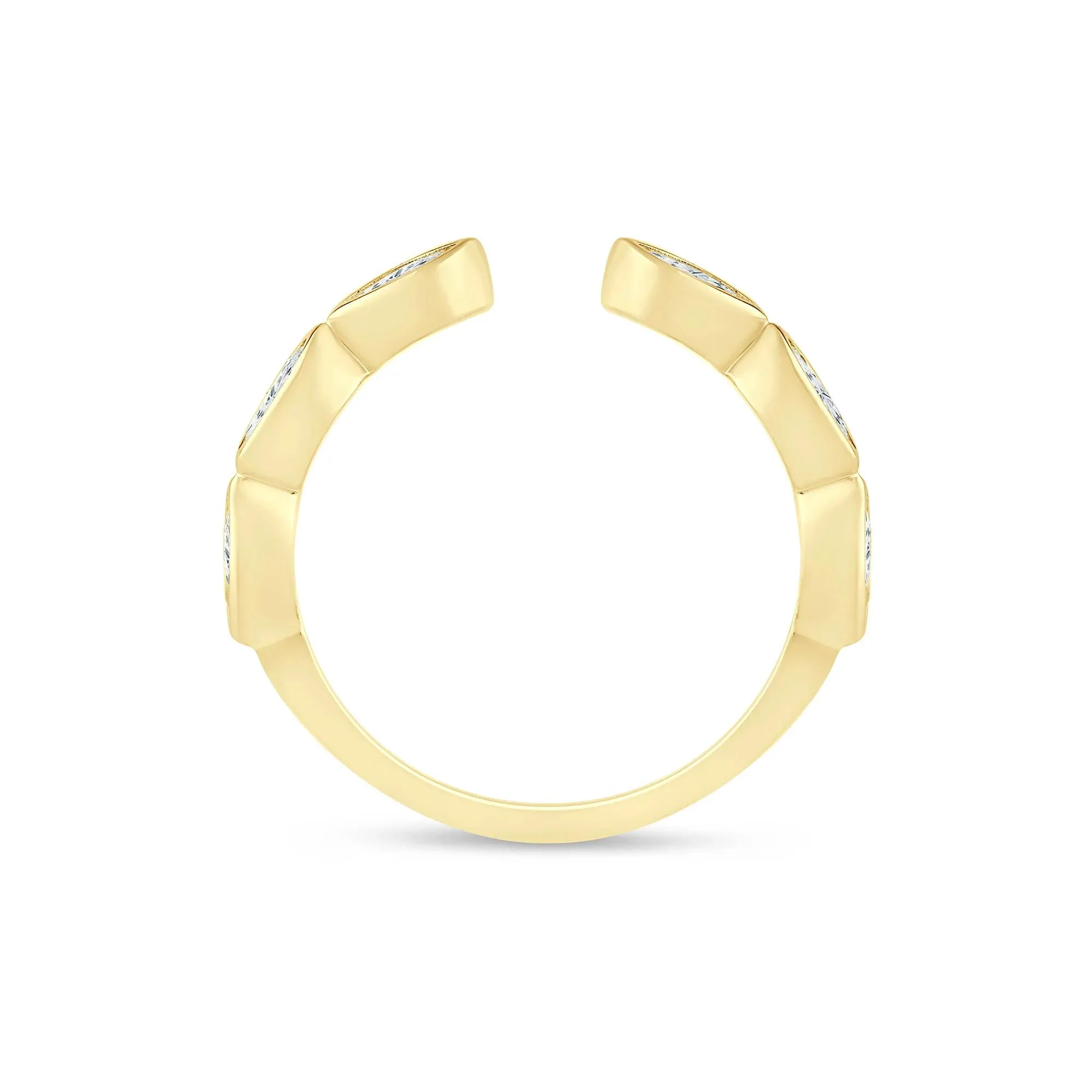 5/8 CT. Tw. Lab Grown Diamond Marquise Open Band Ring 14K Yellow Gold Size 7.5 2mm - Image 2