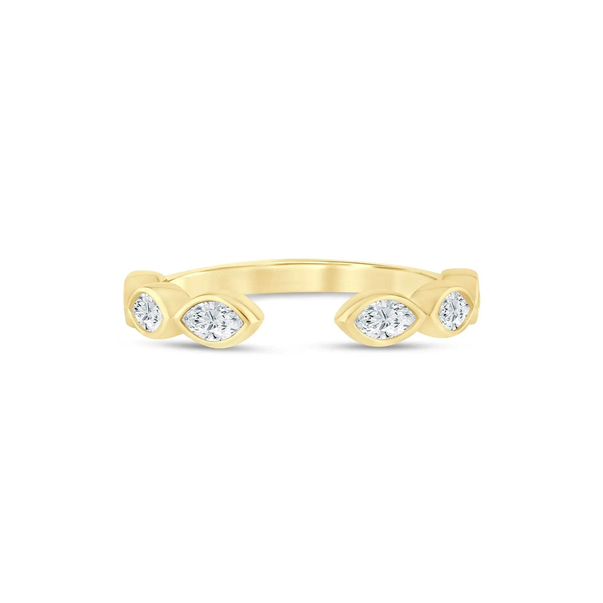 5/8 CT. Tw. Lab Grown Diamond Marquise Open Band Ring 14K Yellow Gold Size 9 2mm