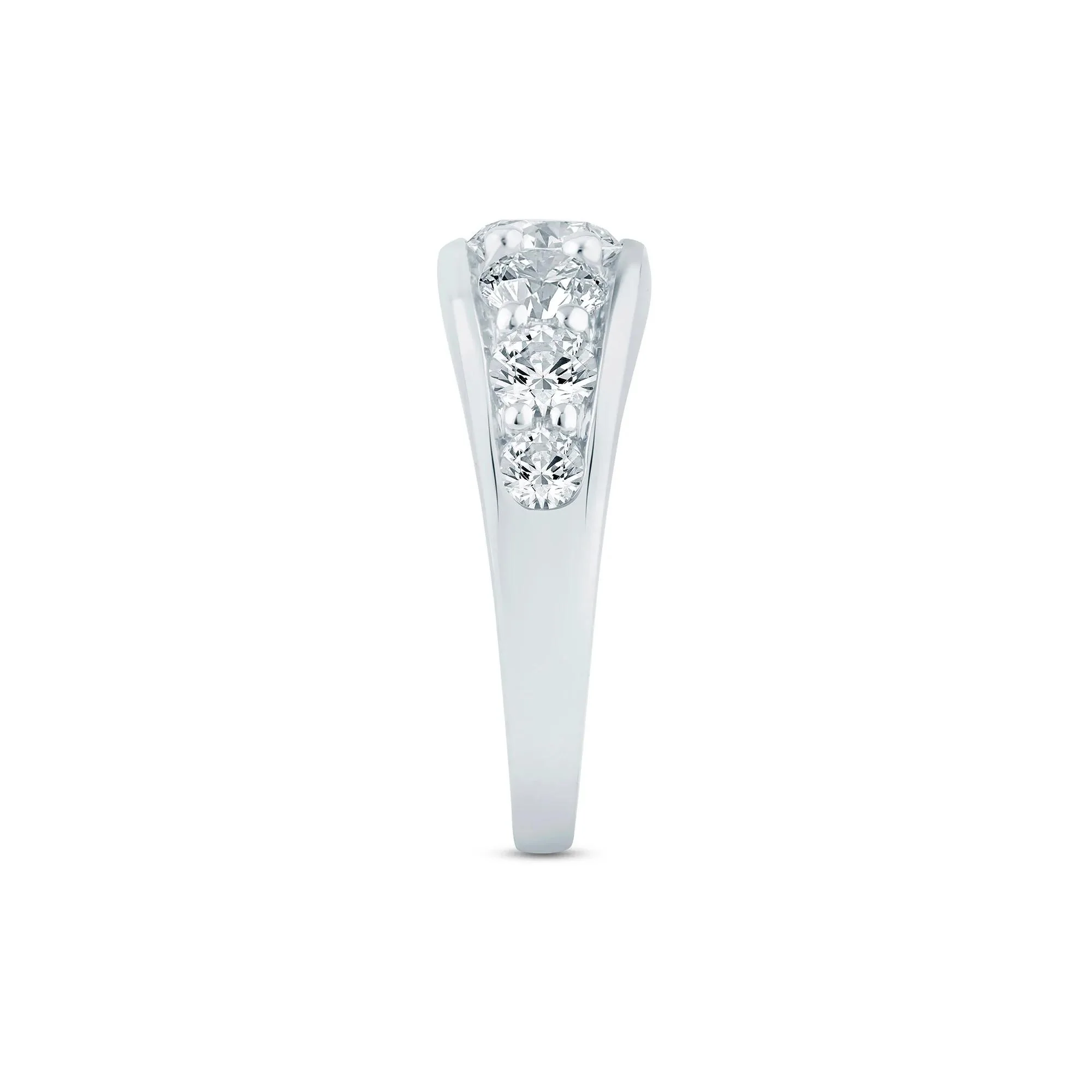 2 CT. Tw. Lab Grown Diamond Graduated Channel Band Ring 14K White Gold Size 8.5 2mm - Image 3