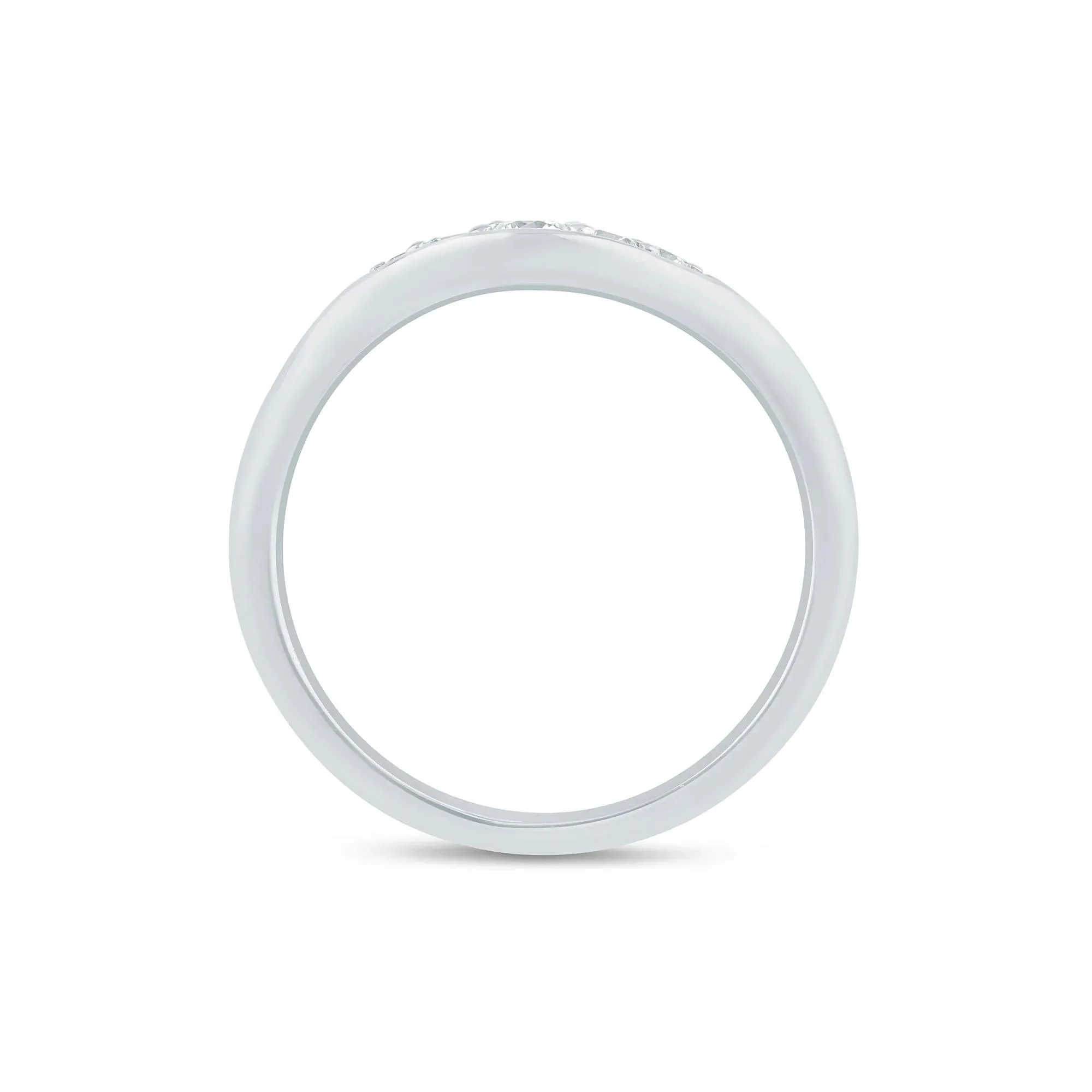 1/5 CT. Tw. Lab Grown Diamond Contour Band Ring 14K White Gold Round Brilliant Cut Size 5 1.5mm - Image 2
