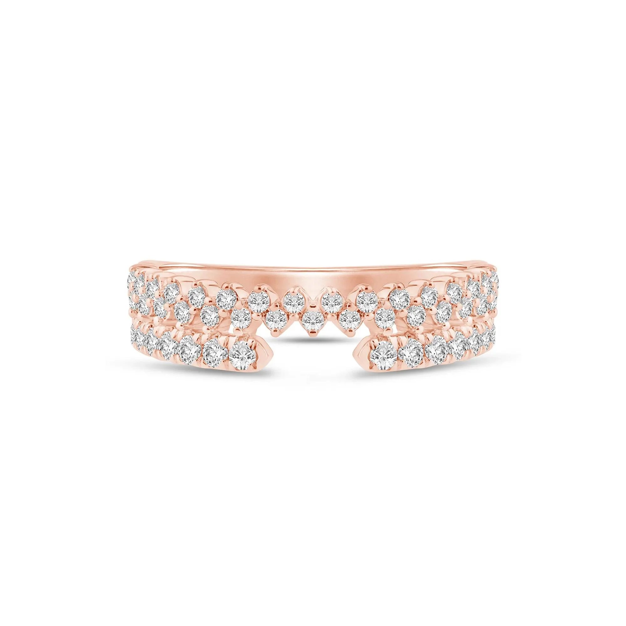 1/2 CT. Tw) Lab Grown Diamond Open Band Ring 14K Rose Gold ( Size 5 2mm