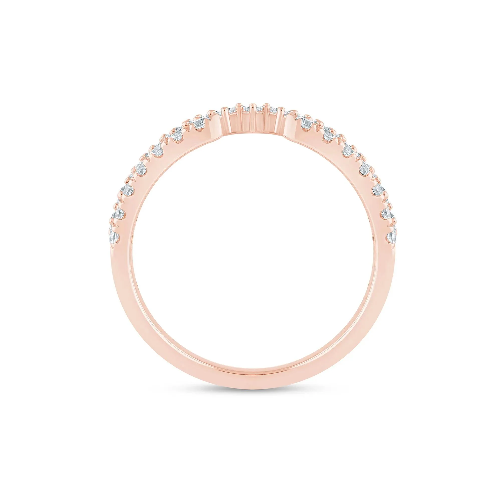 1/2 CT. Tw) Lab Grown Diamond Open Band Ring 14K Rose Gold ( Size 6 2mm - Image 2