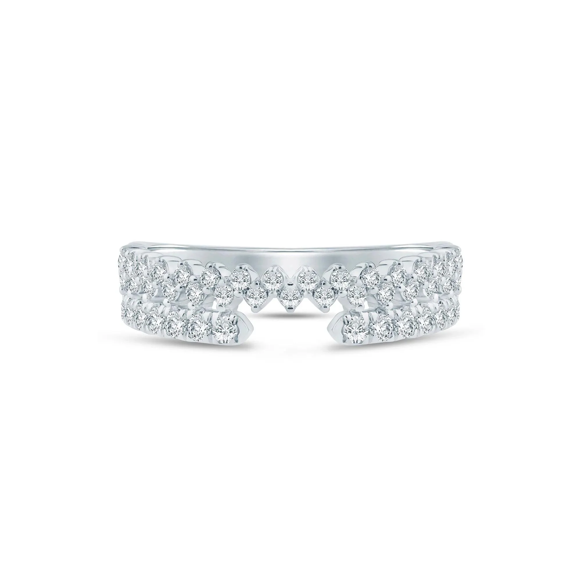 1/2 CT. Tw) Lab Grown Diamond Open Band Ring 14K White Gold ( Size 6 2mm