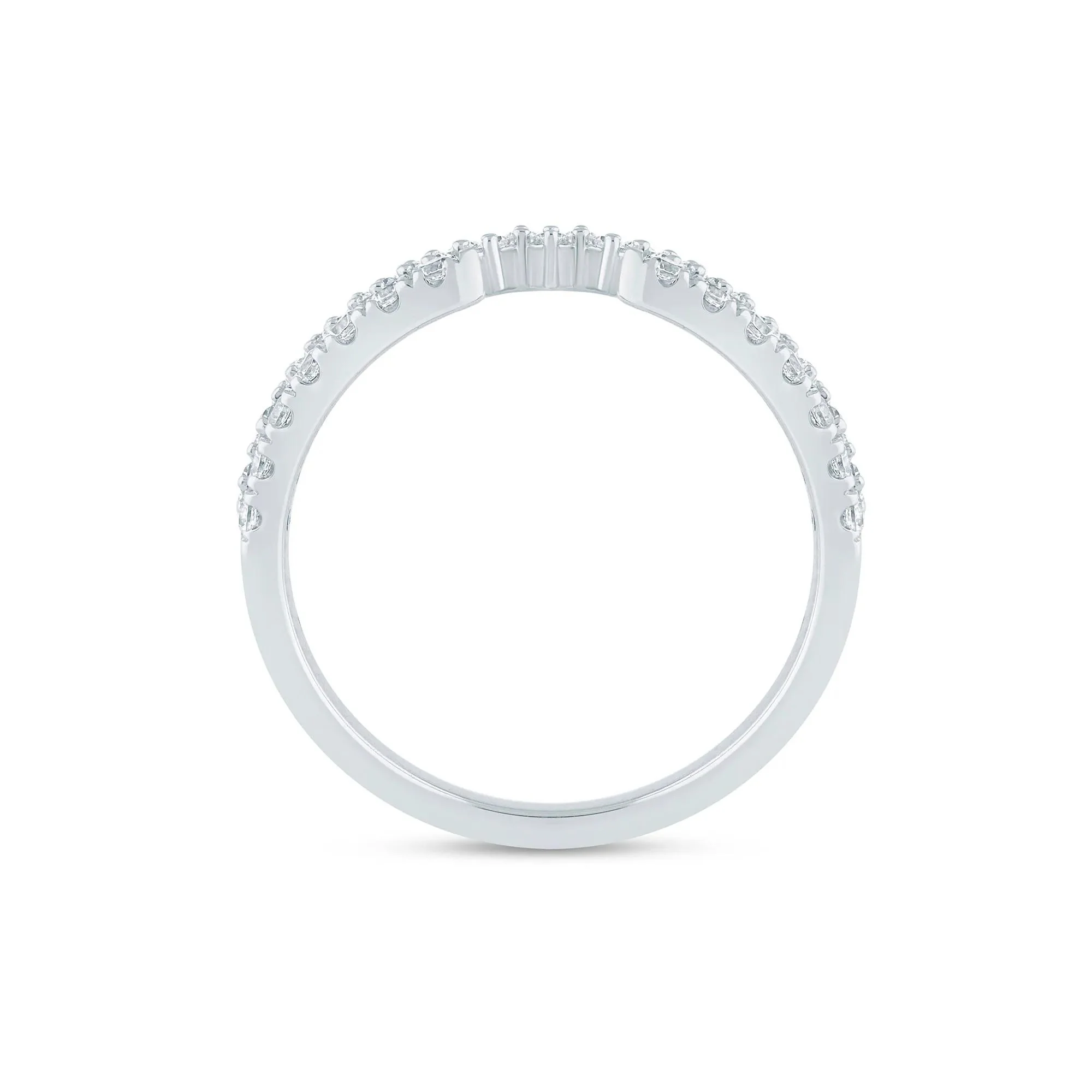 1/2 CT. Tw) Lab Grown Diamond Open Band Ring 14K White Gold ( Size 6.5 2mm - Image 2